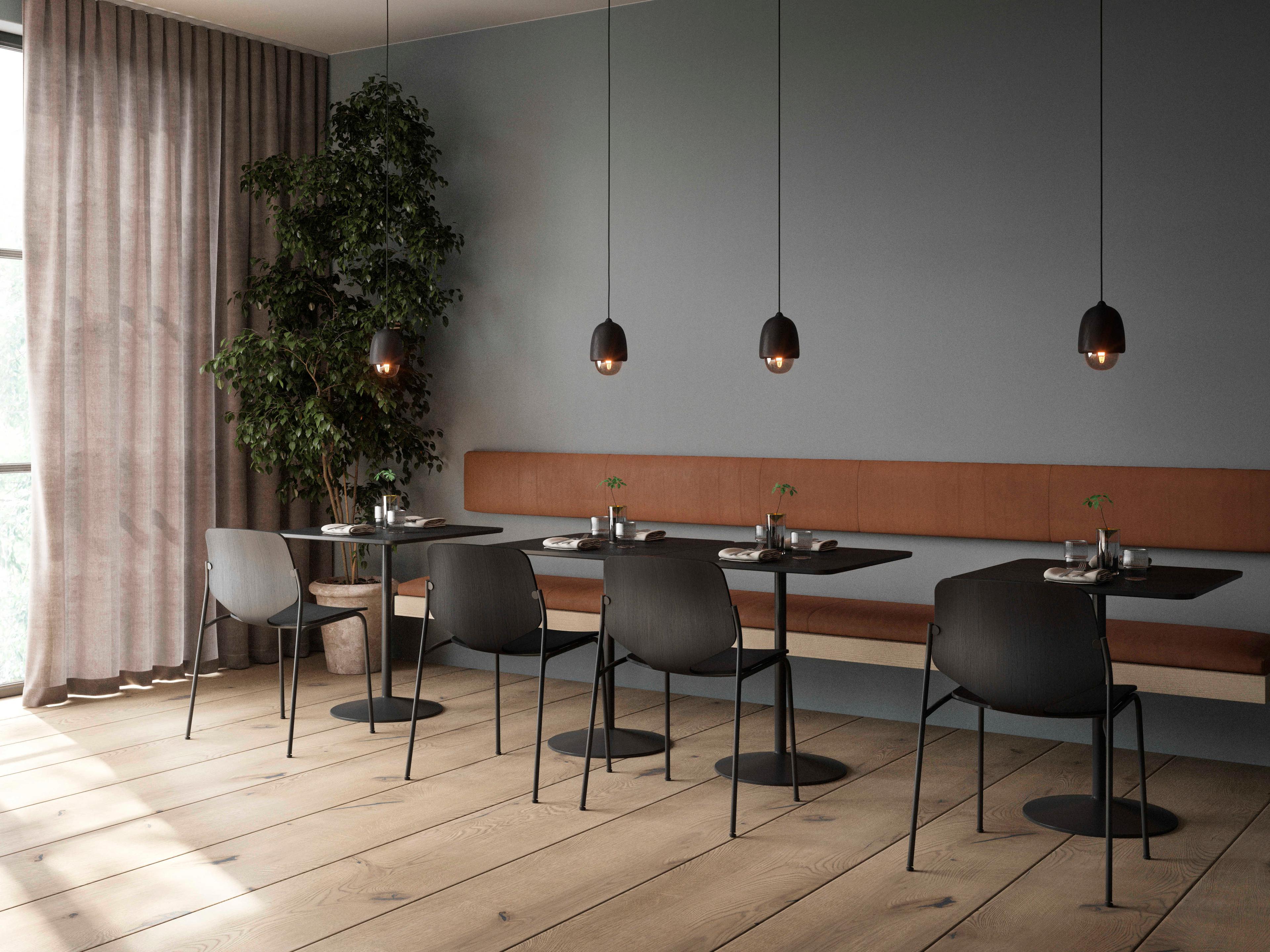 Mater Terho Black Lacquered Glass LED Bell Mini Pendant