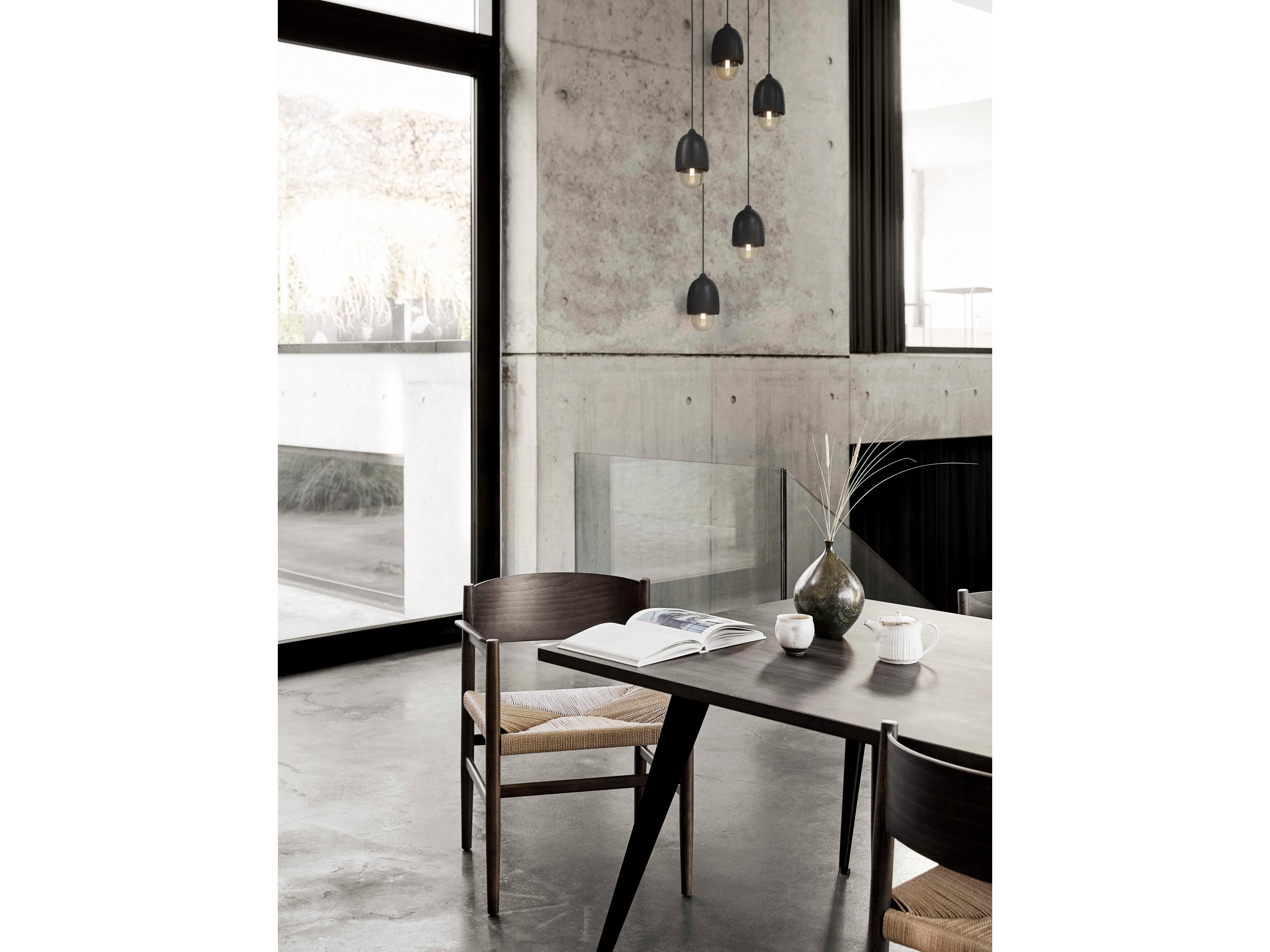 Mater Terho Black Lacquered Glass LED Bell Mini Pendant