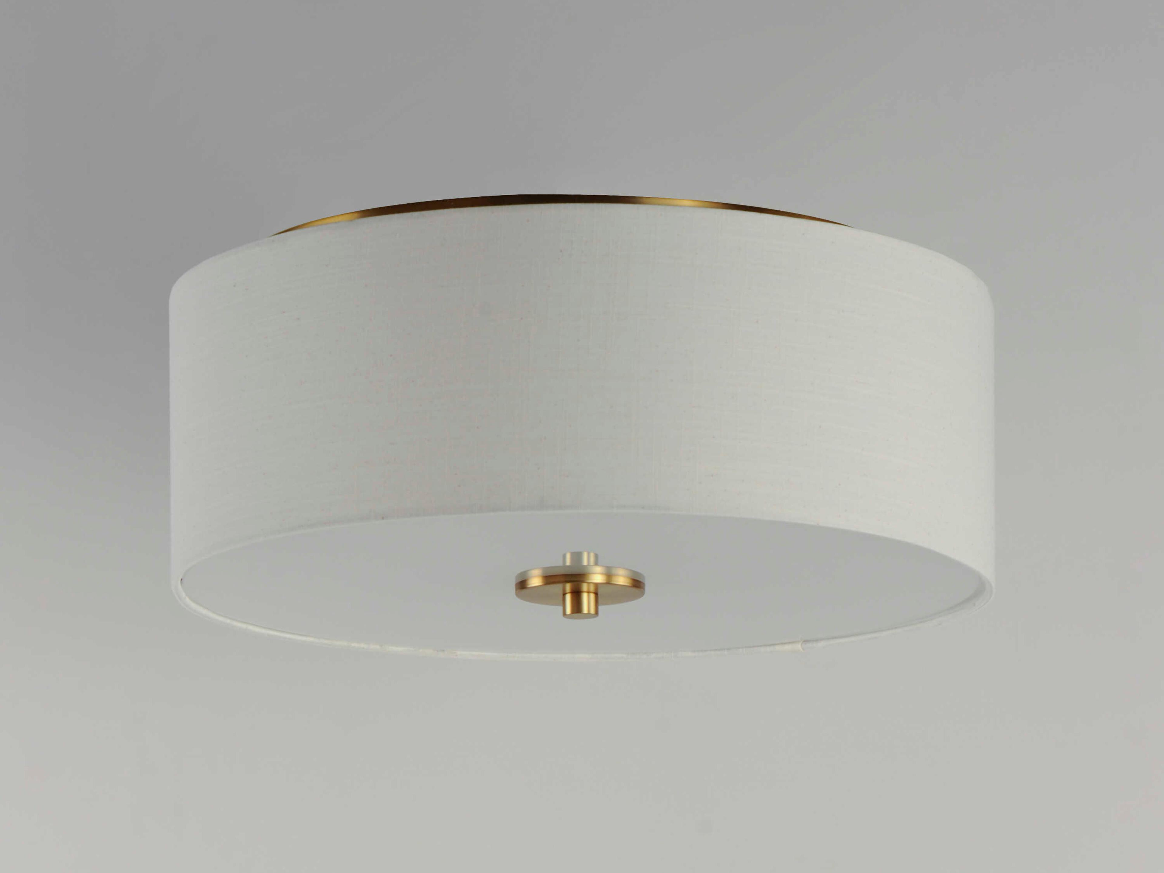 Maxim Lighting Bongo 3-Light Natural Aged Brass Drum Flush Mount