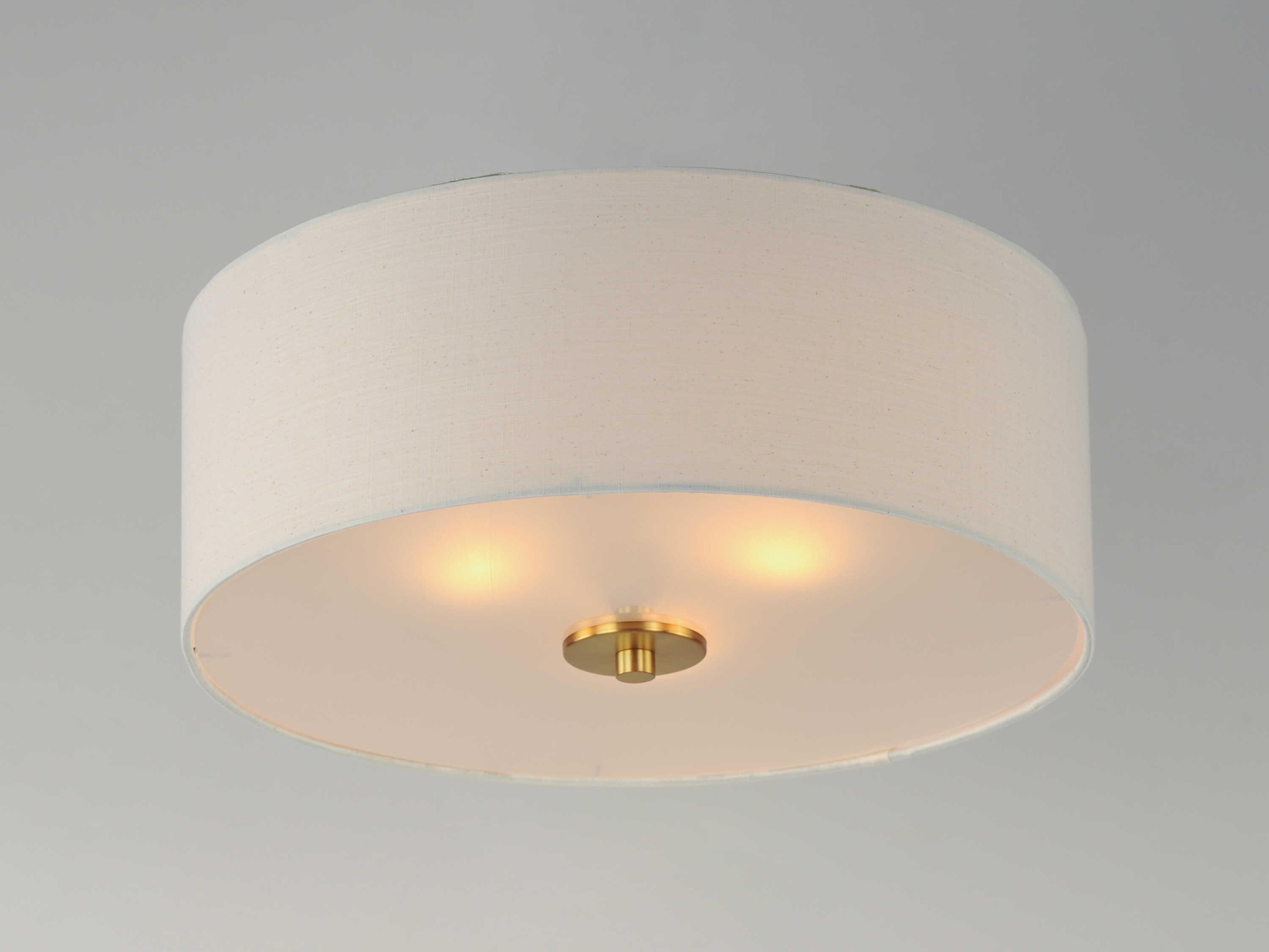 Maxim Lighting Bongo 3-Light Natural Aged Brass Drum Flush Mount