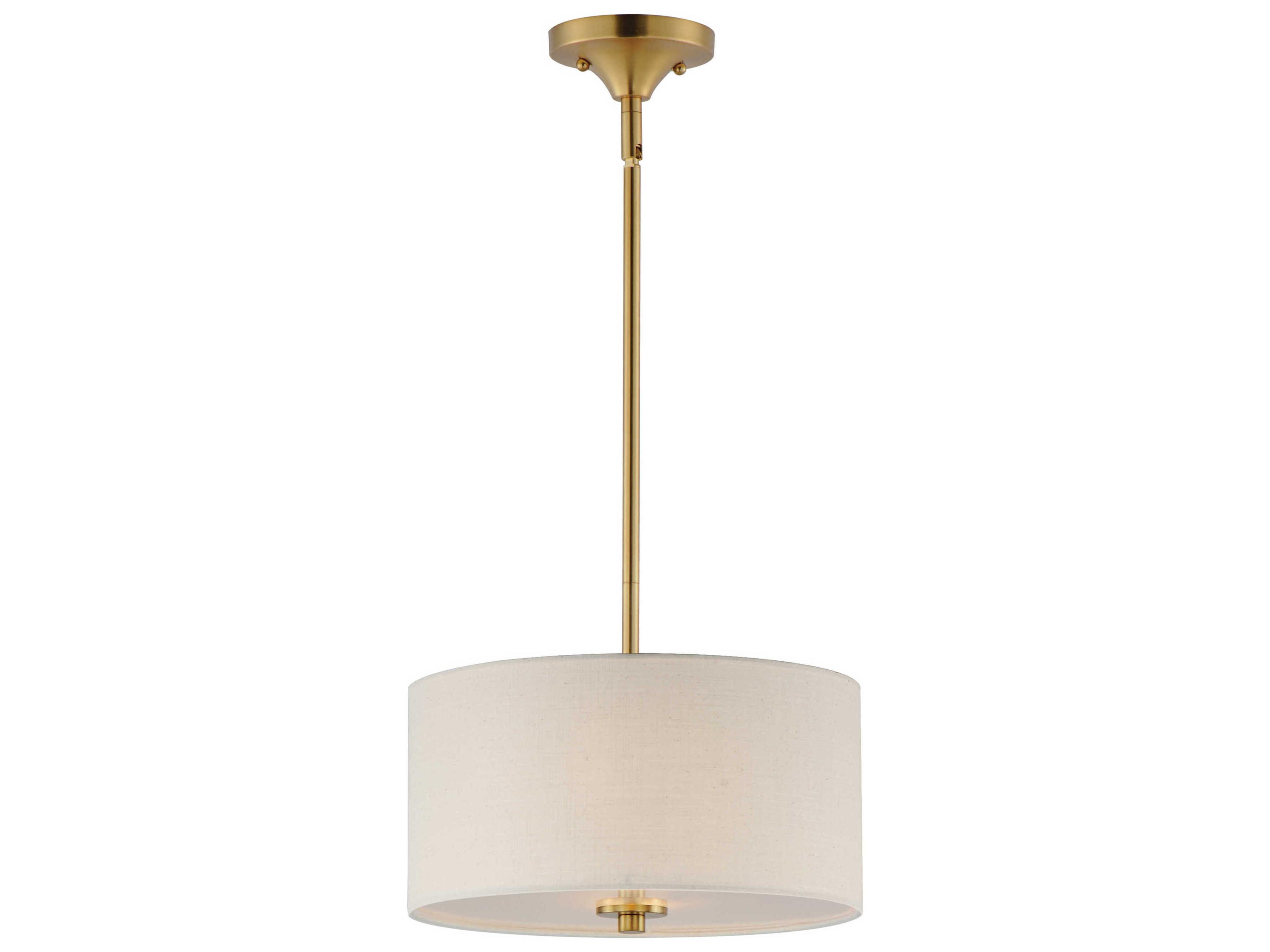 Bongo 2-Light Natural Aged Brass Drum Pendant