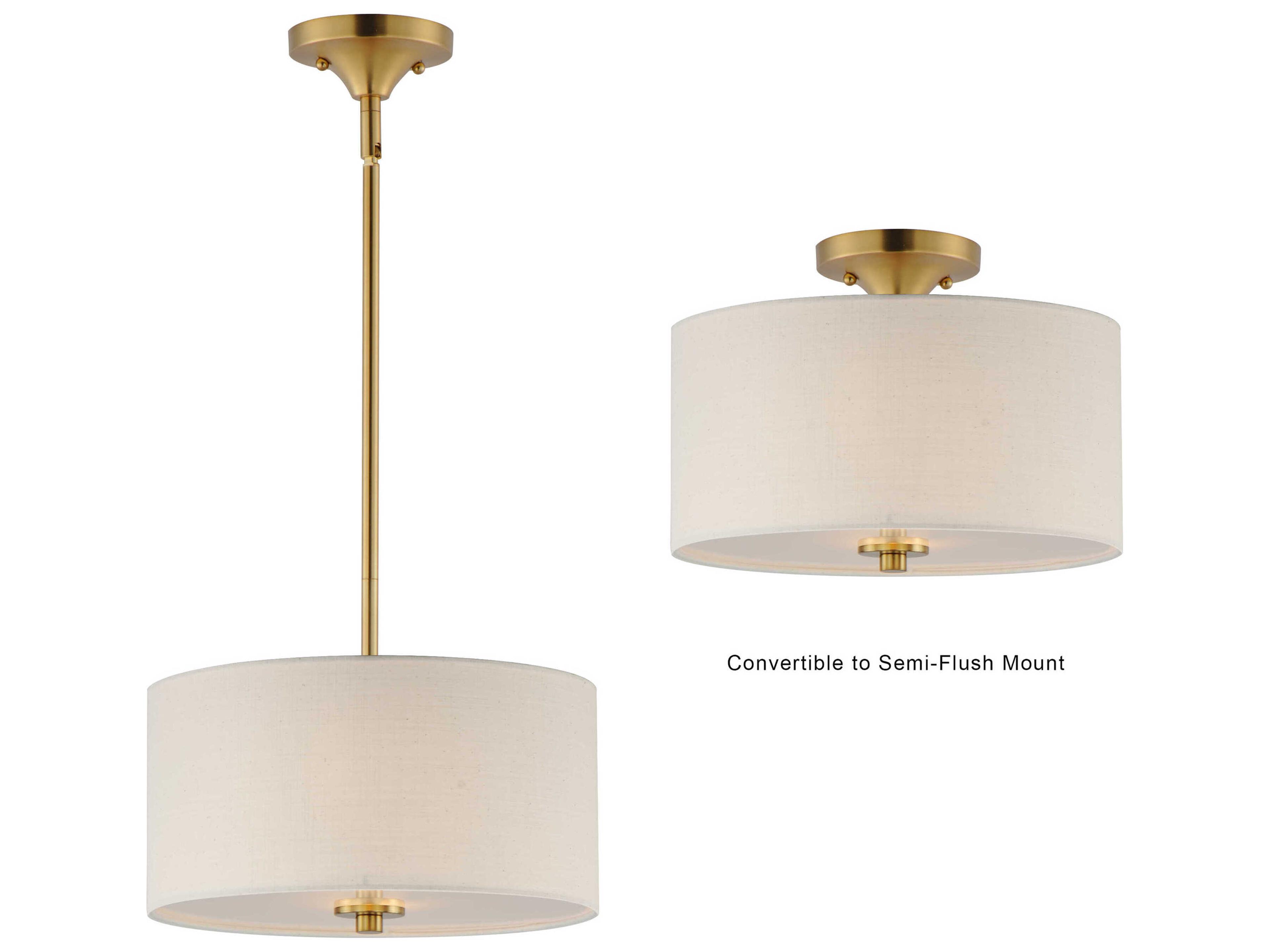 Maxim Lighting Bongo 2-Light Natural Aged Brass Drum Pendant