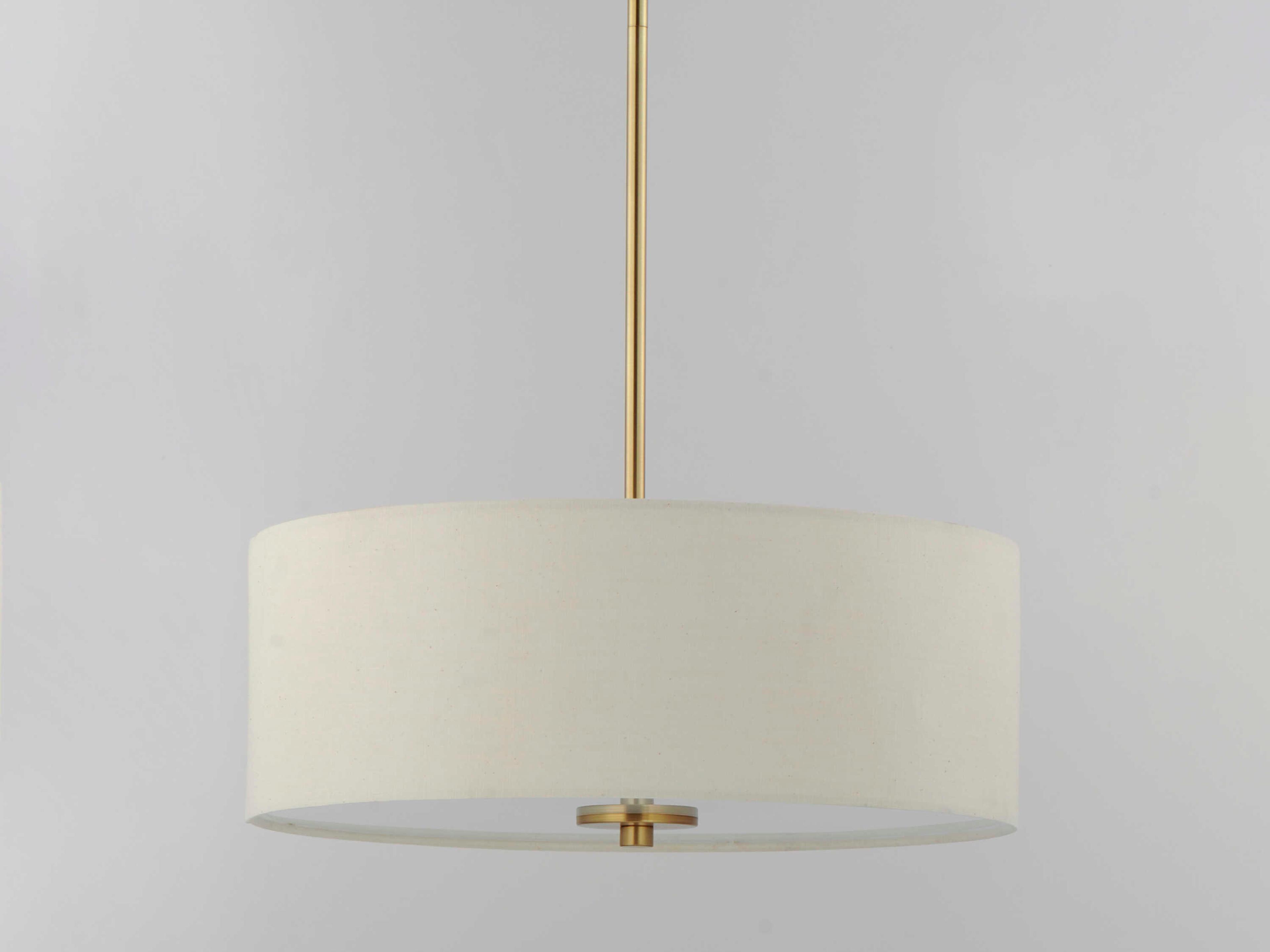 Maxim Lighting Bongo 3-Light Natural Aged Brass Drum Semi Flush Mount