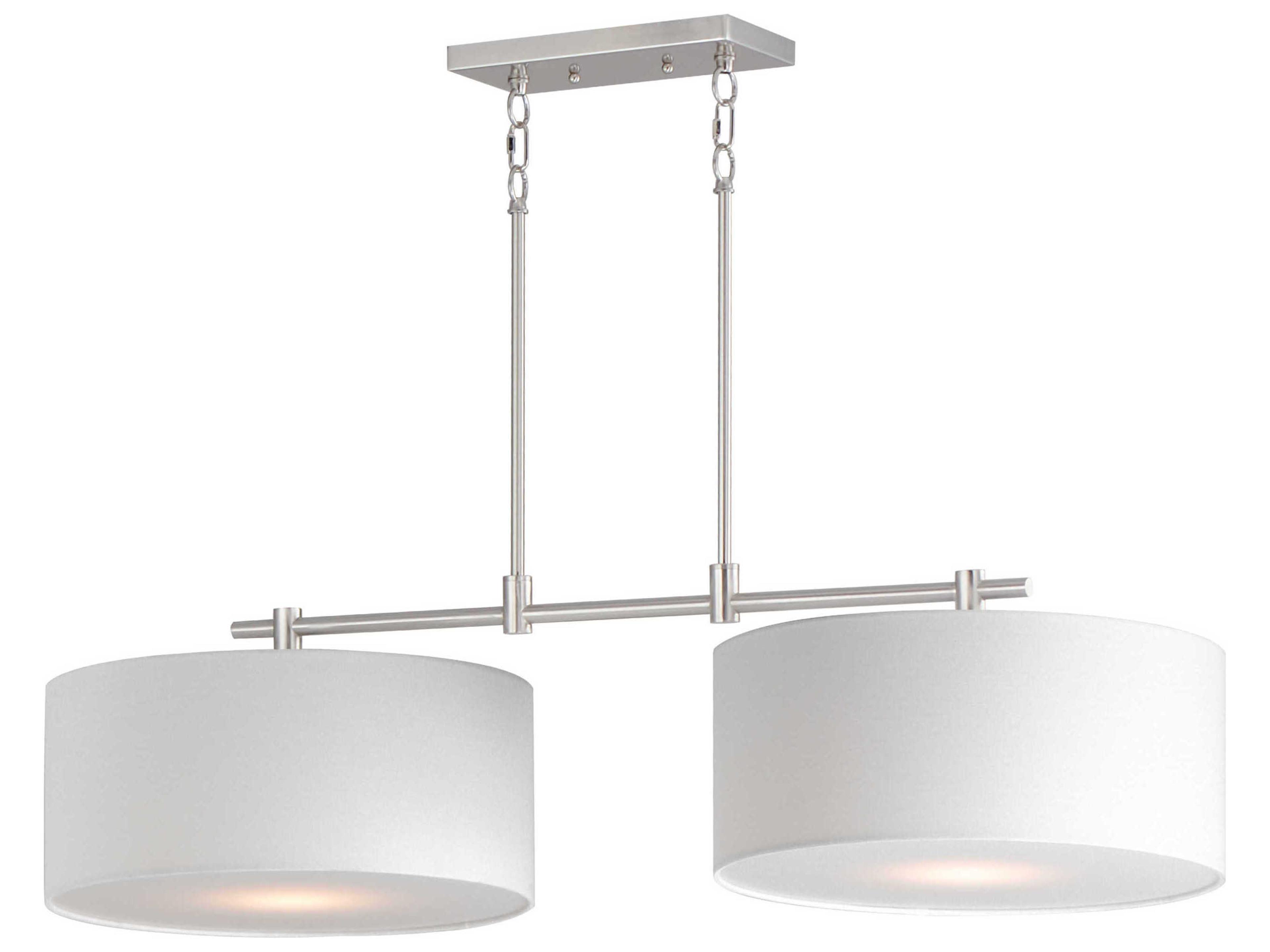 Bongo 2-Light Satin Nickel Drum Island Pendant