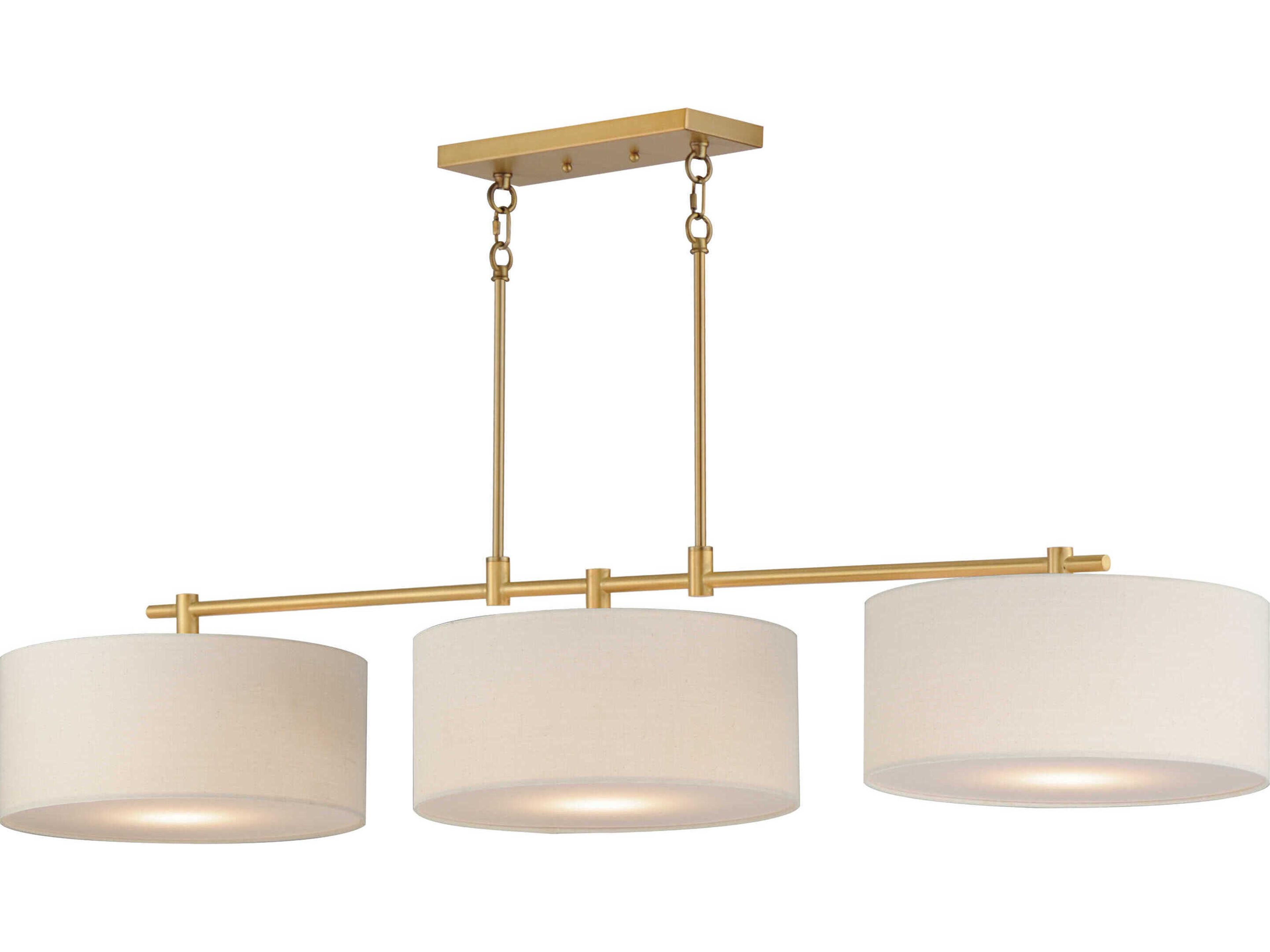 Bongo 3-Light Natural Aged Brass Drum Island Pendant