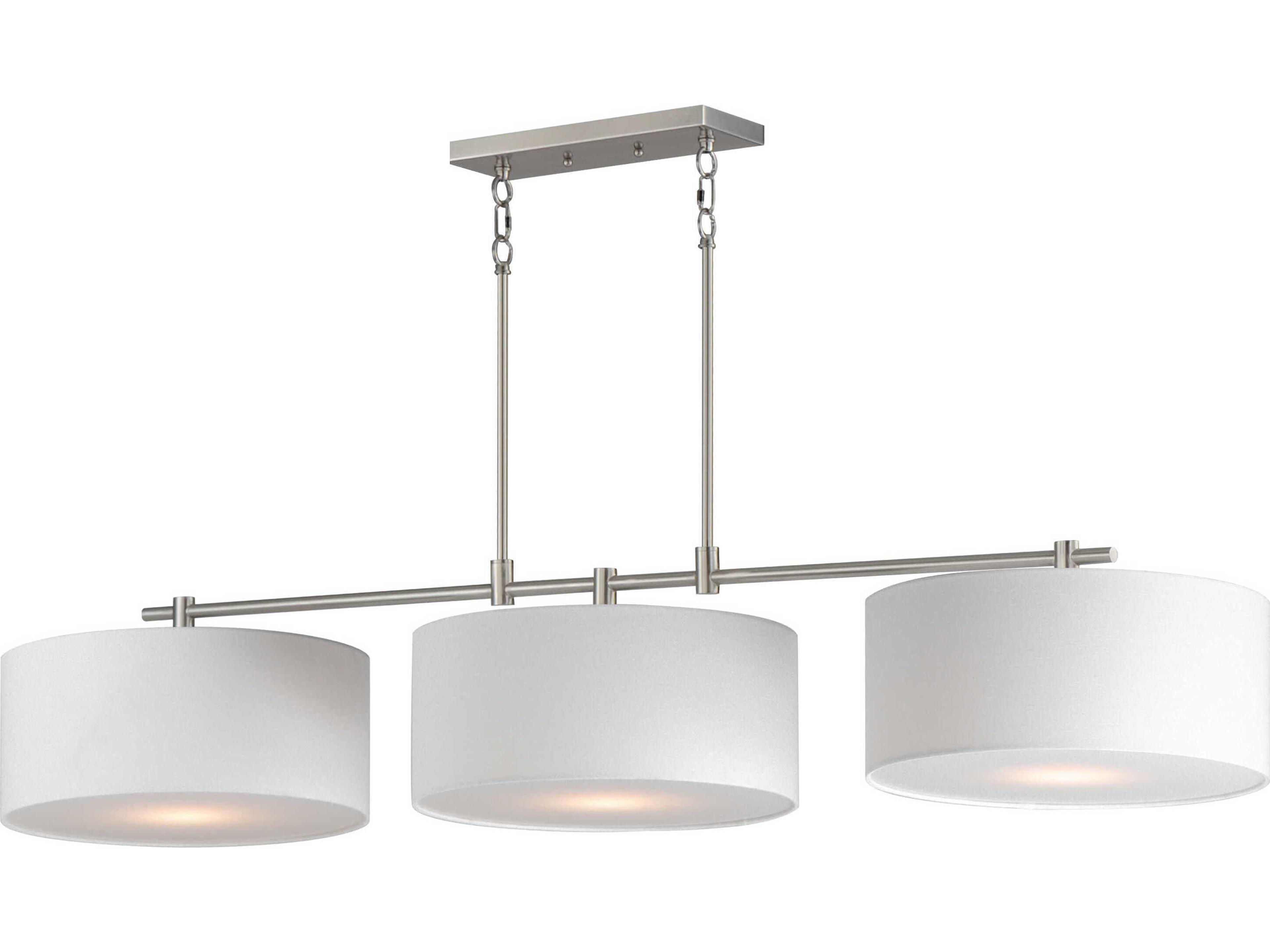 Bongo 3-Light Satin Nickel Drum Island Pendant