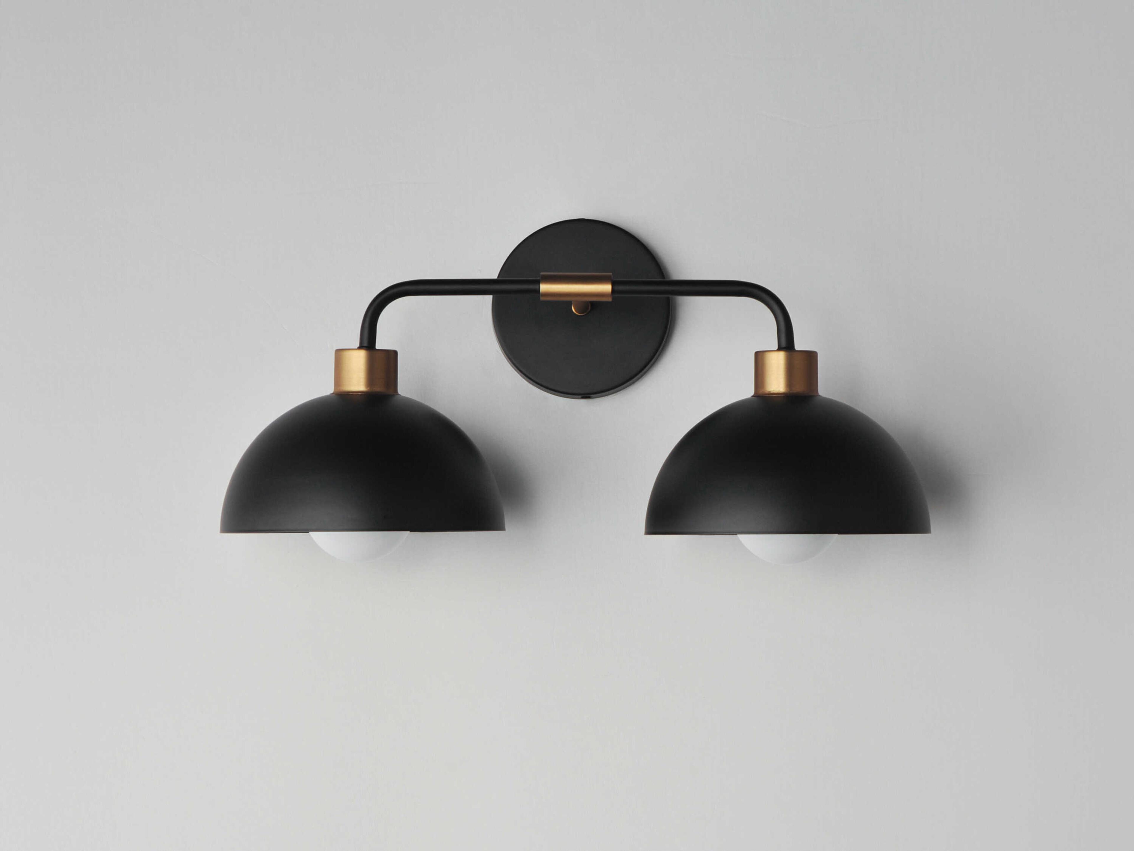 Maxim Lighting Thelonious 2-Light Black Natural Aged Brass Vanity Light
