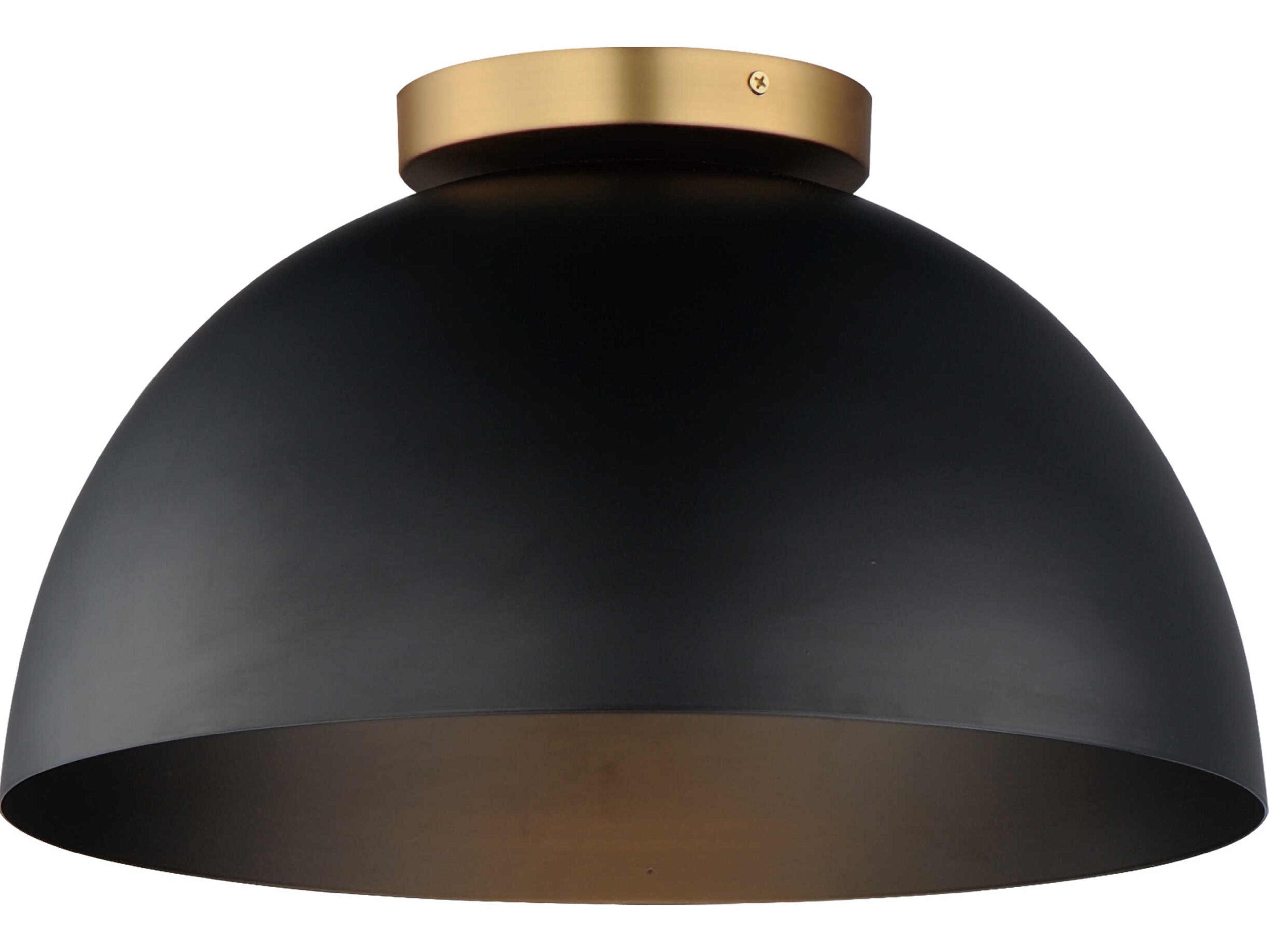 Thelonious 1-Light Black Natural Aged Brass Dome Flush Mount