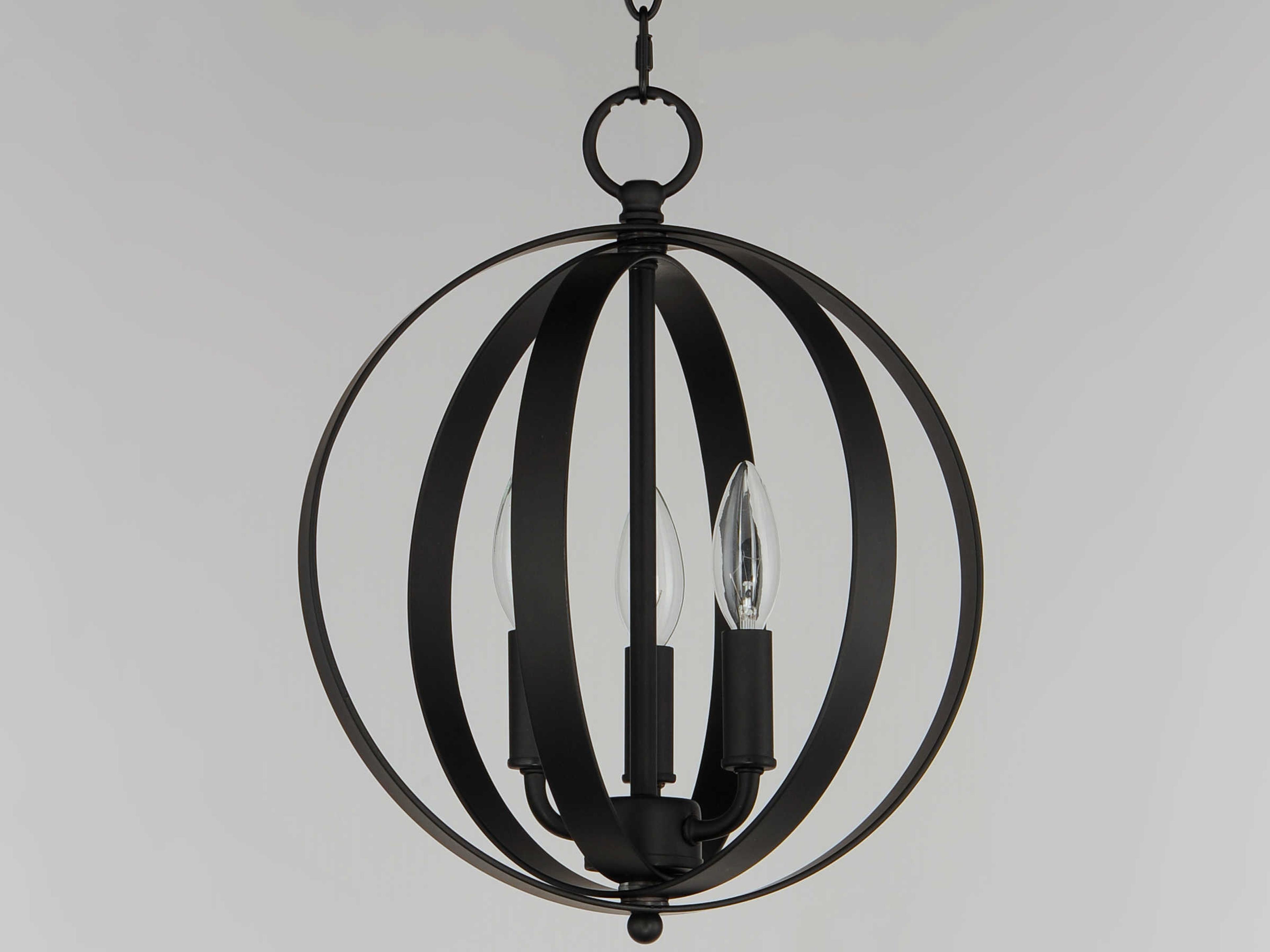 Maxim Lighting Provident 3-Light Black Candelabra Globe Chandelier