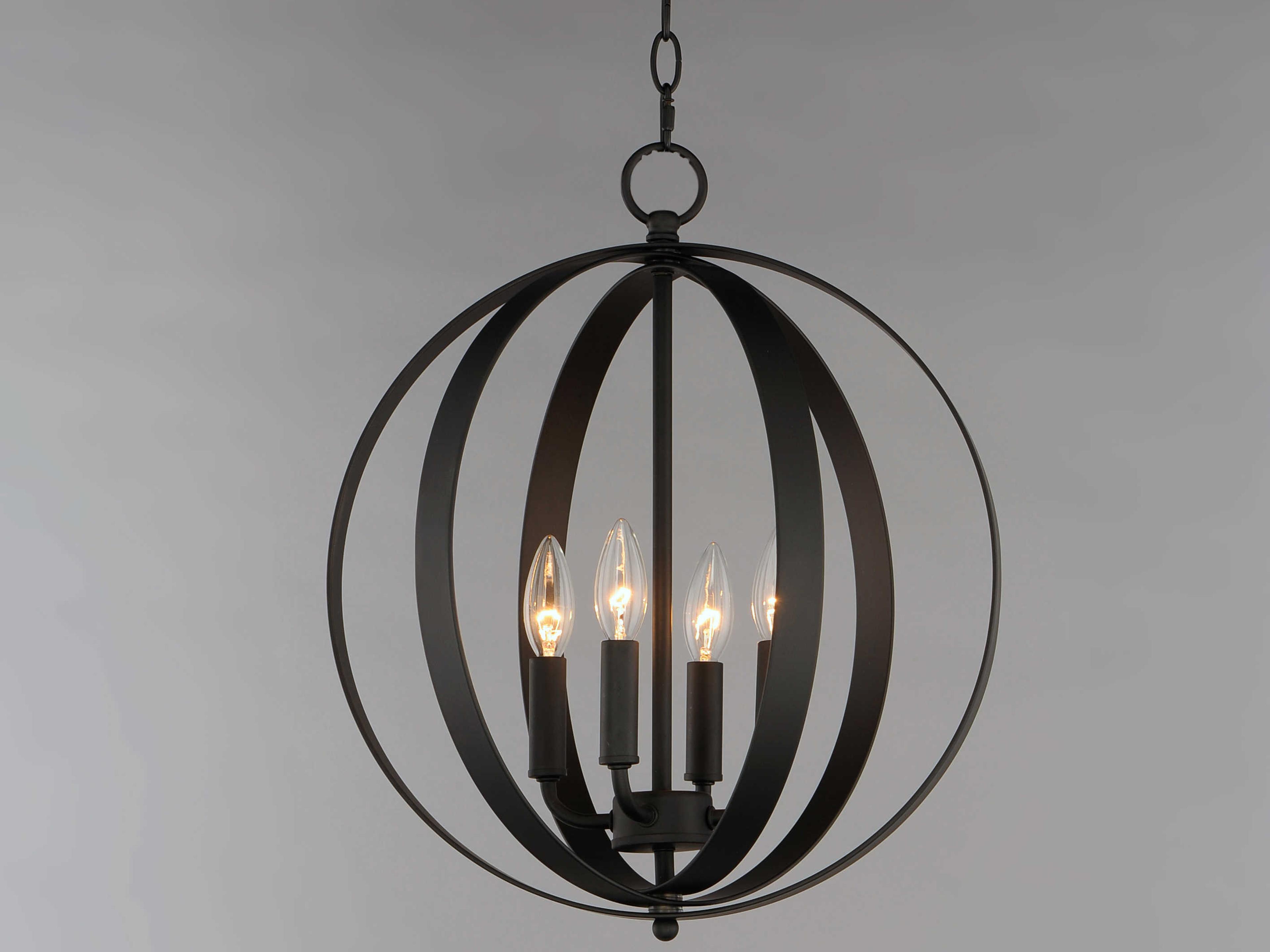 Maxim Lighting Provident 4-Light Black Candelabra Globe Chandelier