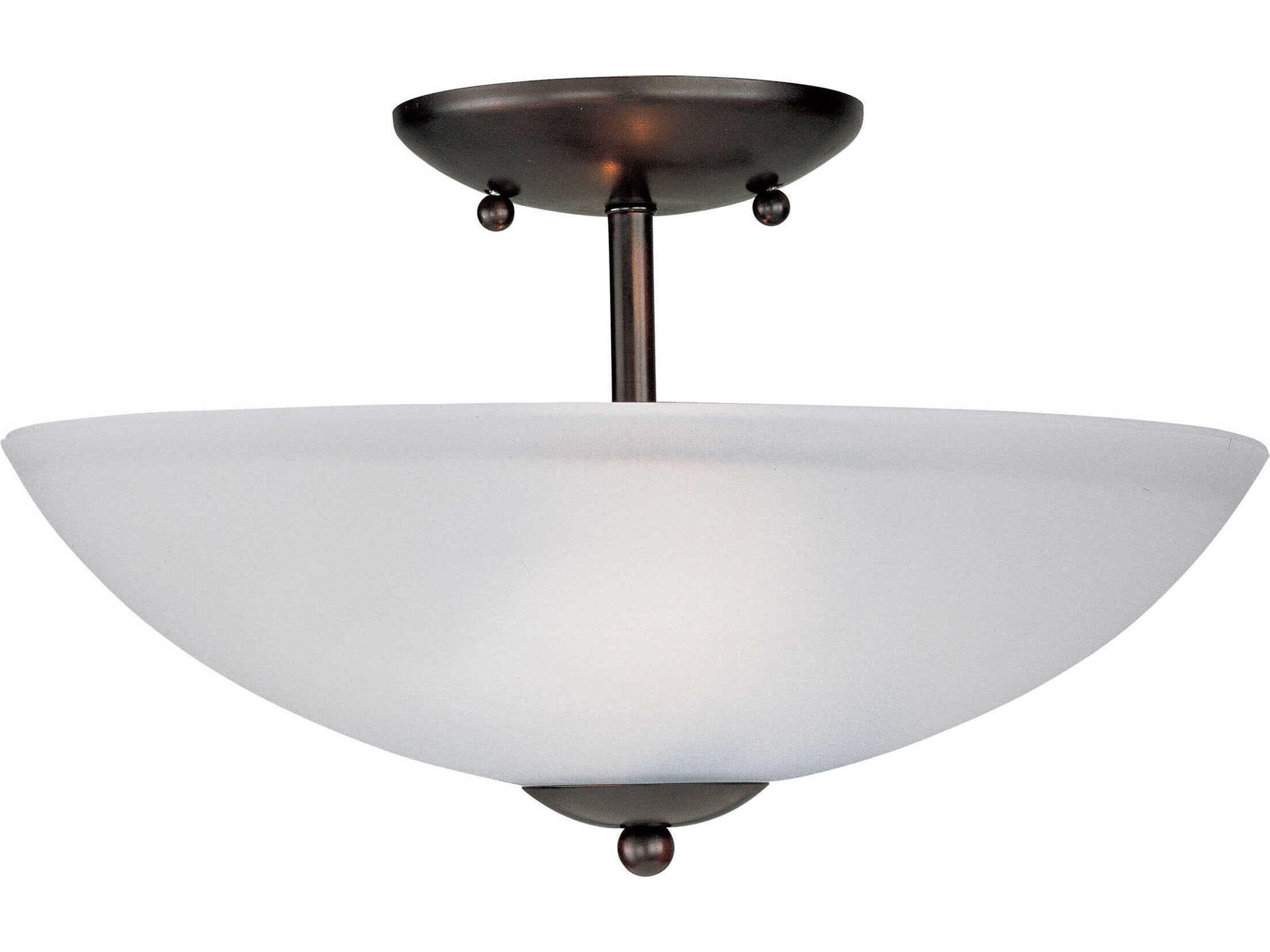 Logan 2-Light Oil Rubbed Bronze Glass Bowl Semi Flush Mount