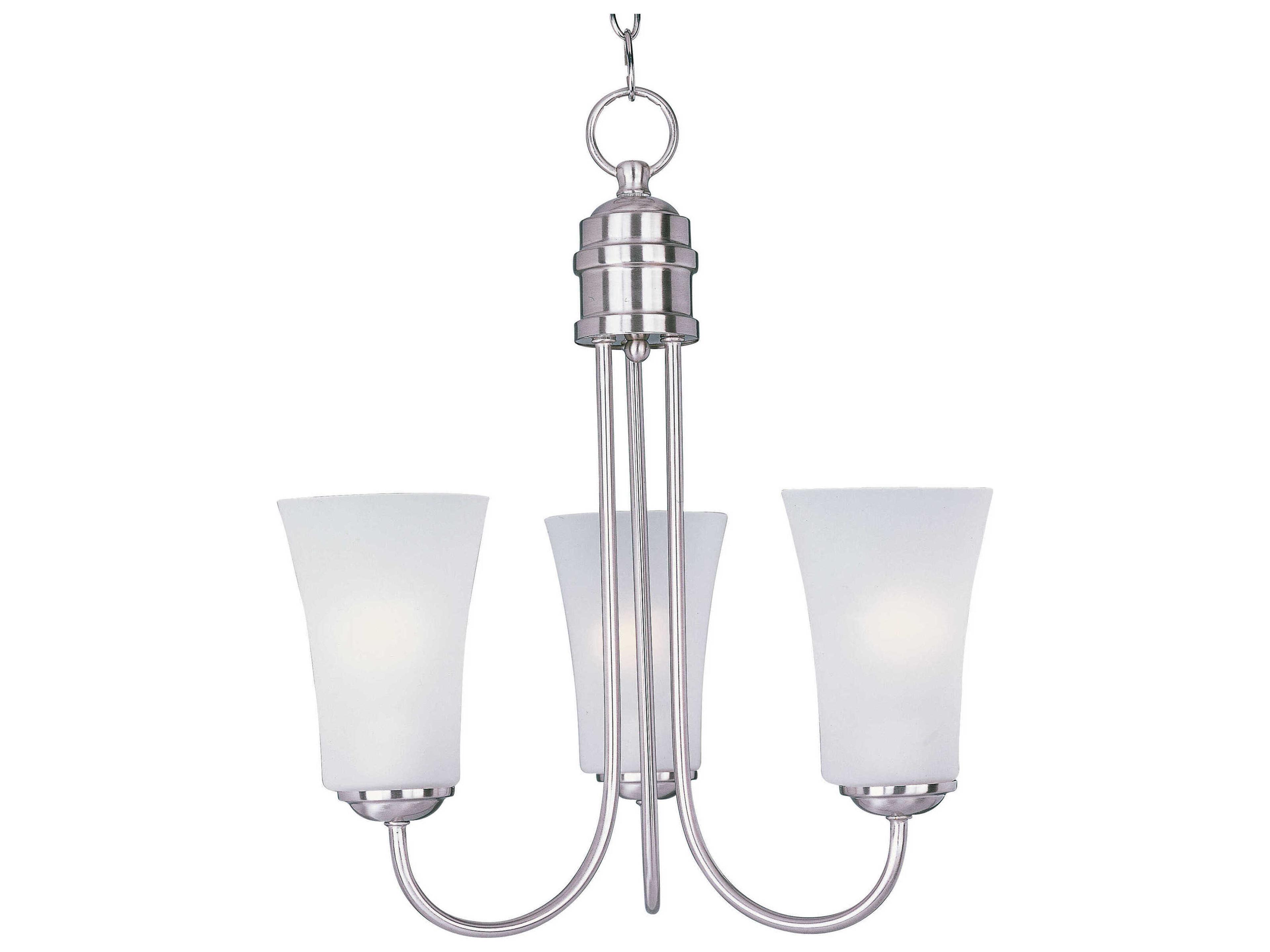 Logan 3-Light Satin Nickel Glass Bell Chandelier