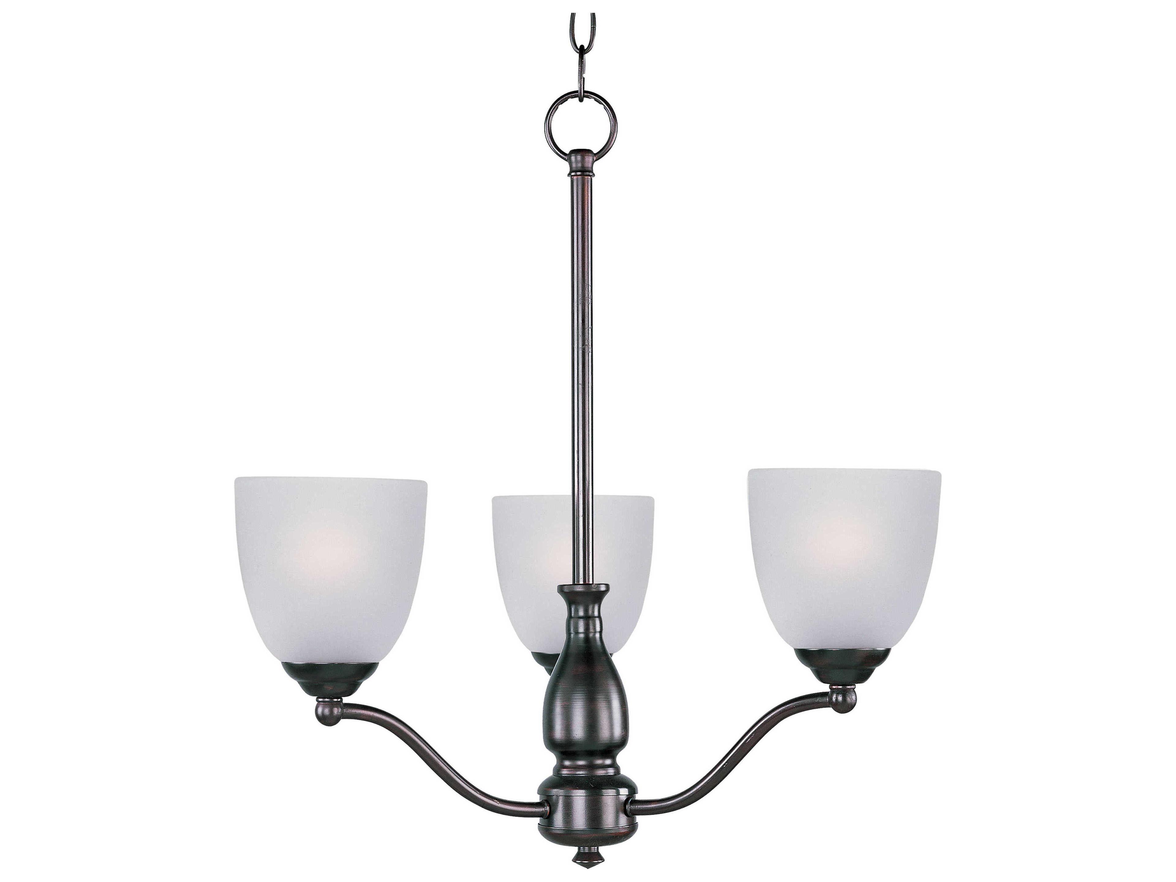 Stefan 3-Light Oil Rubbed Bronze Glass Bell Chandelier