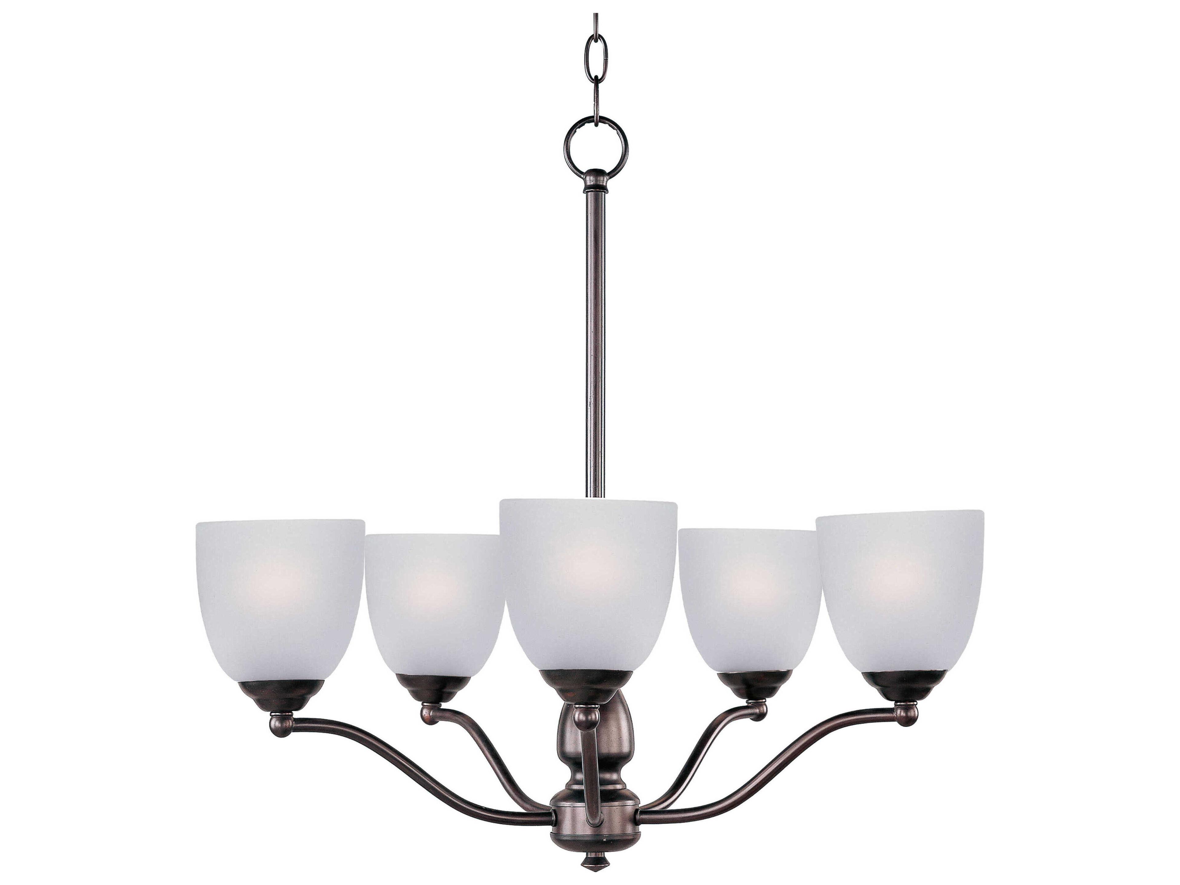 Stefan 5-Light Oil Rubbed Bronze Glass Bell Chandelier