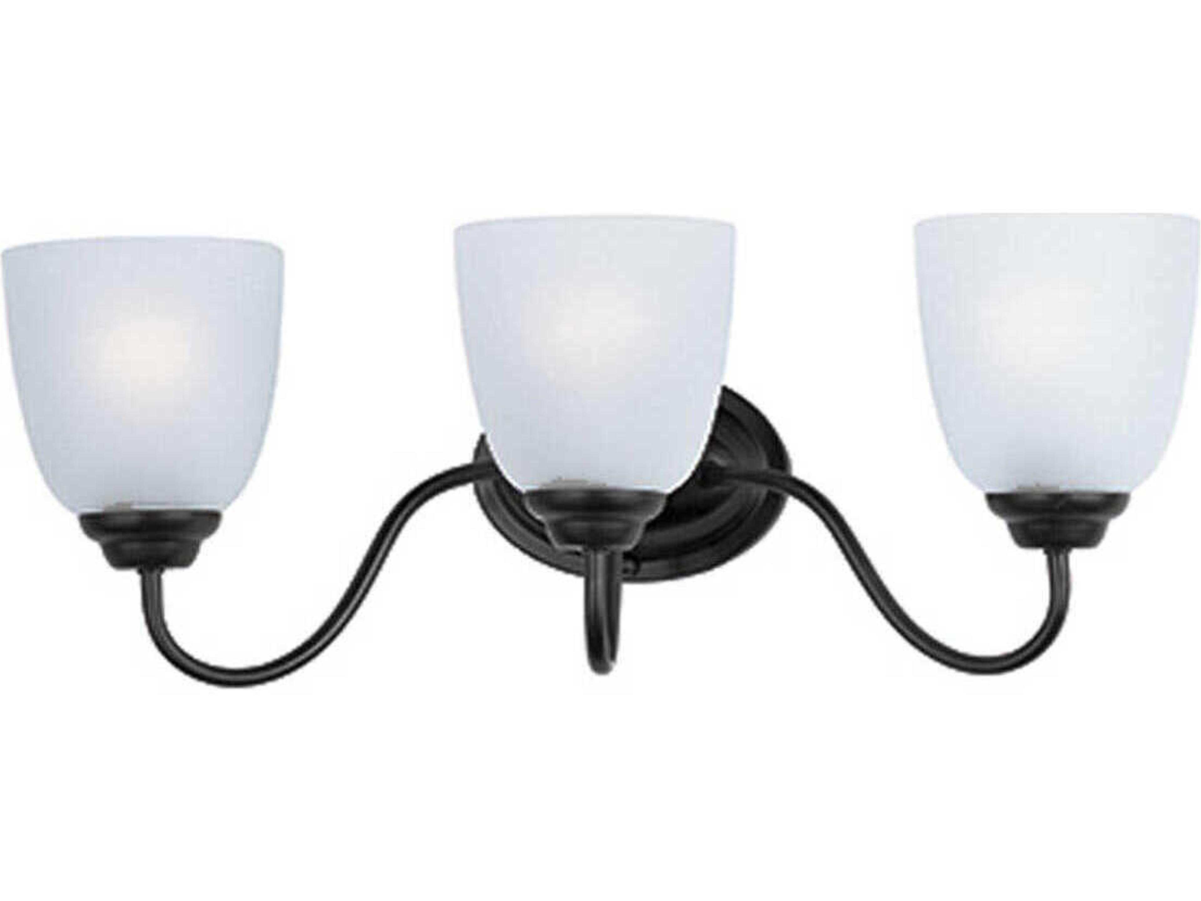 Stefan 3-Light Black Glass Vanity Light