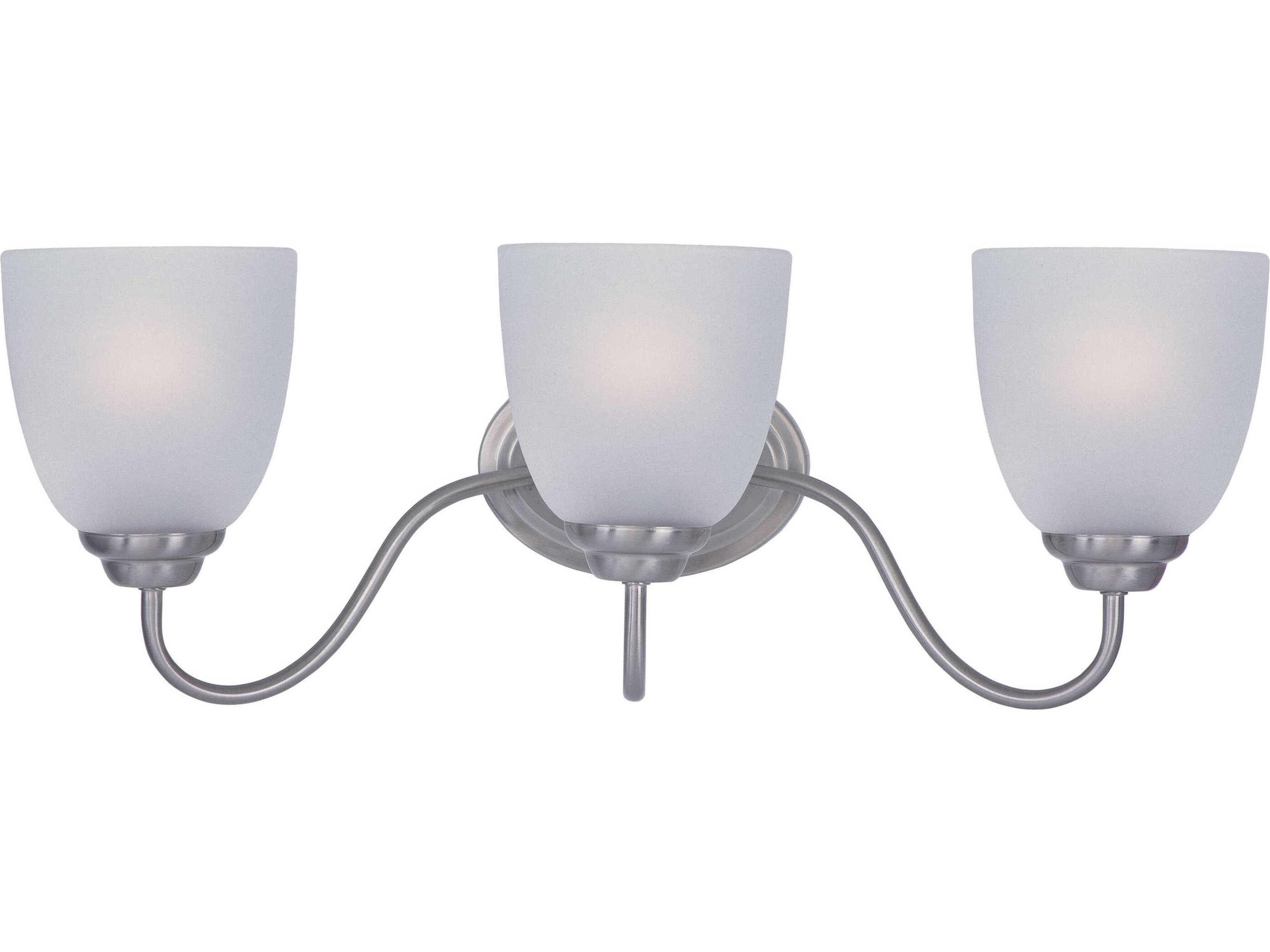 Stefan 3-Light Satin Nickel Glass Vanity Light