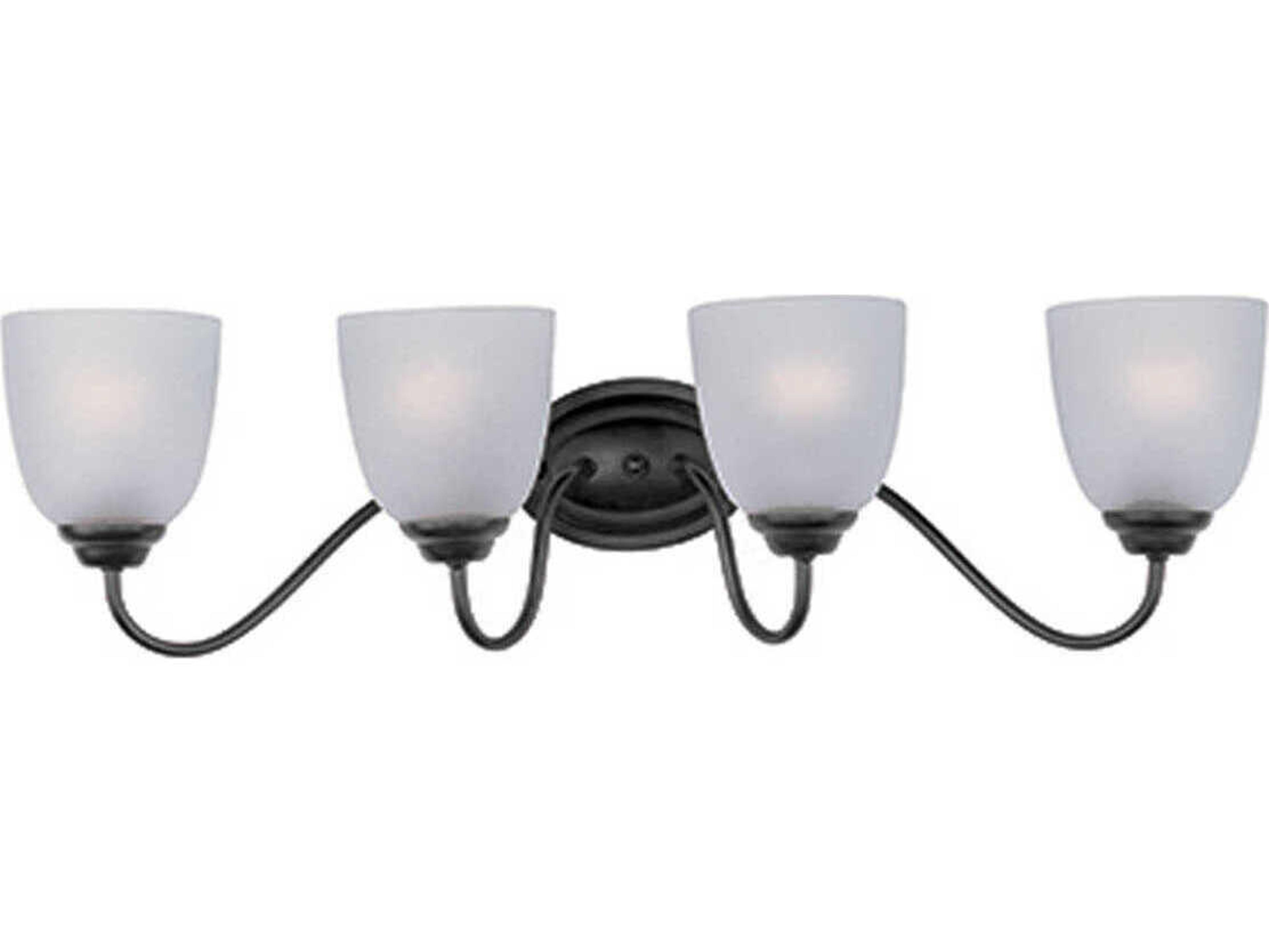 Stefan 4-Light Black Glass Vanity Light