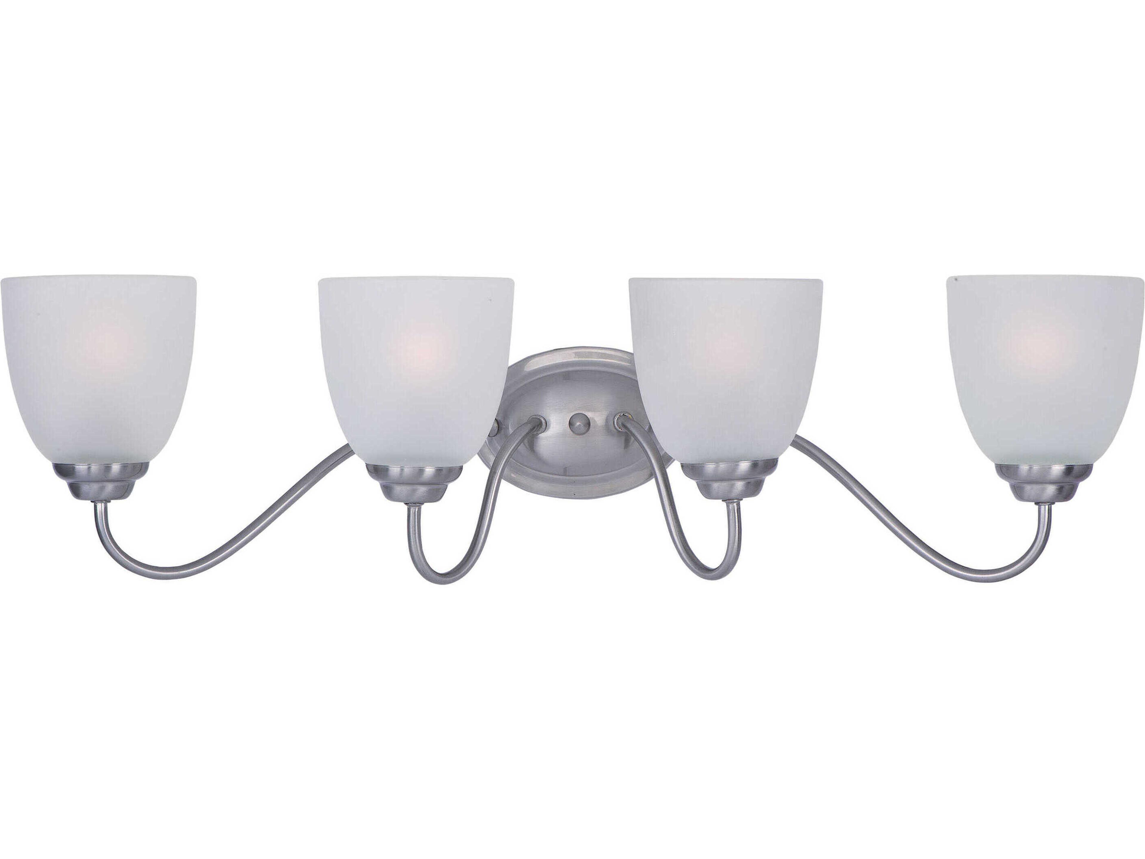 Stefan 4-Light Satin Nickel Glass Vanity Light