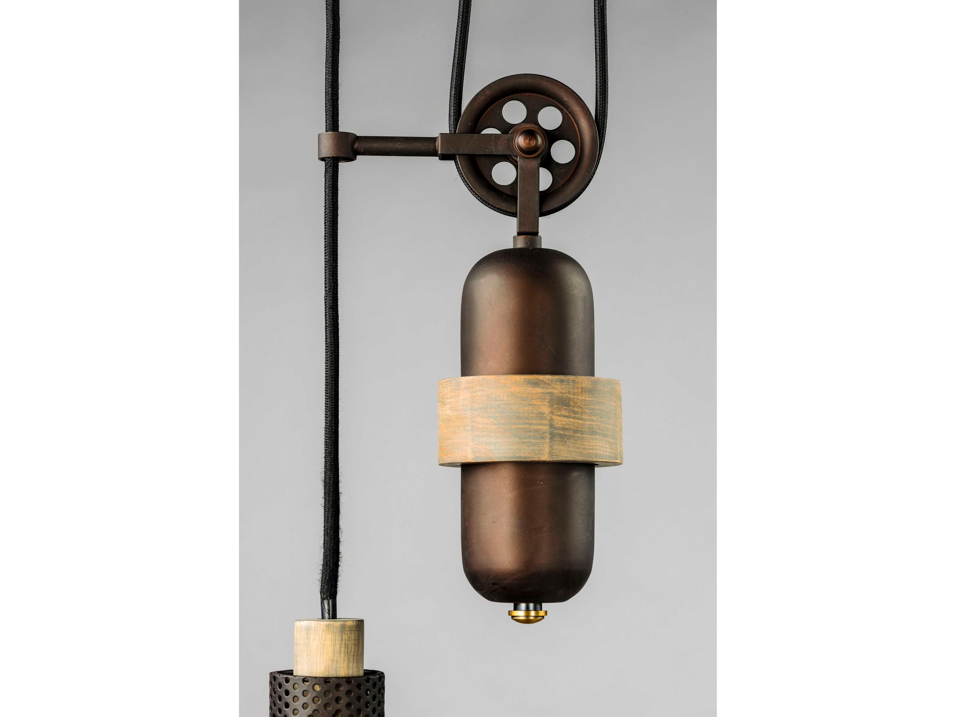 Maxim Lighting Tucson 1-Light Oil Rubbed Bronze Weathered Wood Brown Empire Pendant
