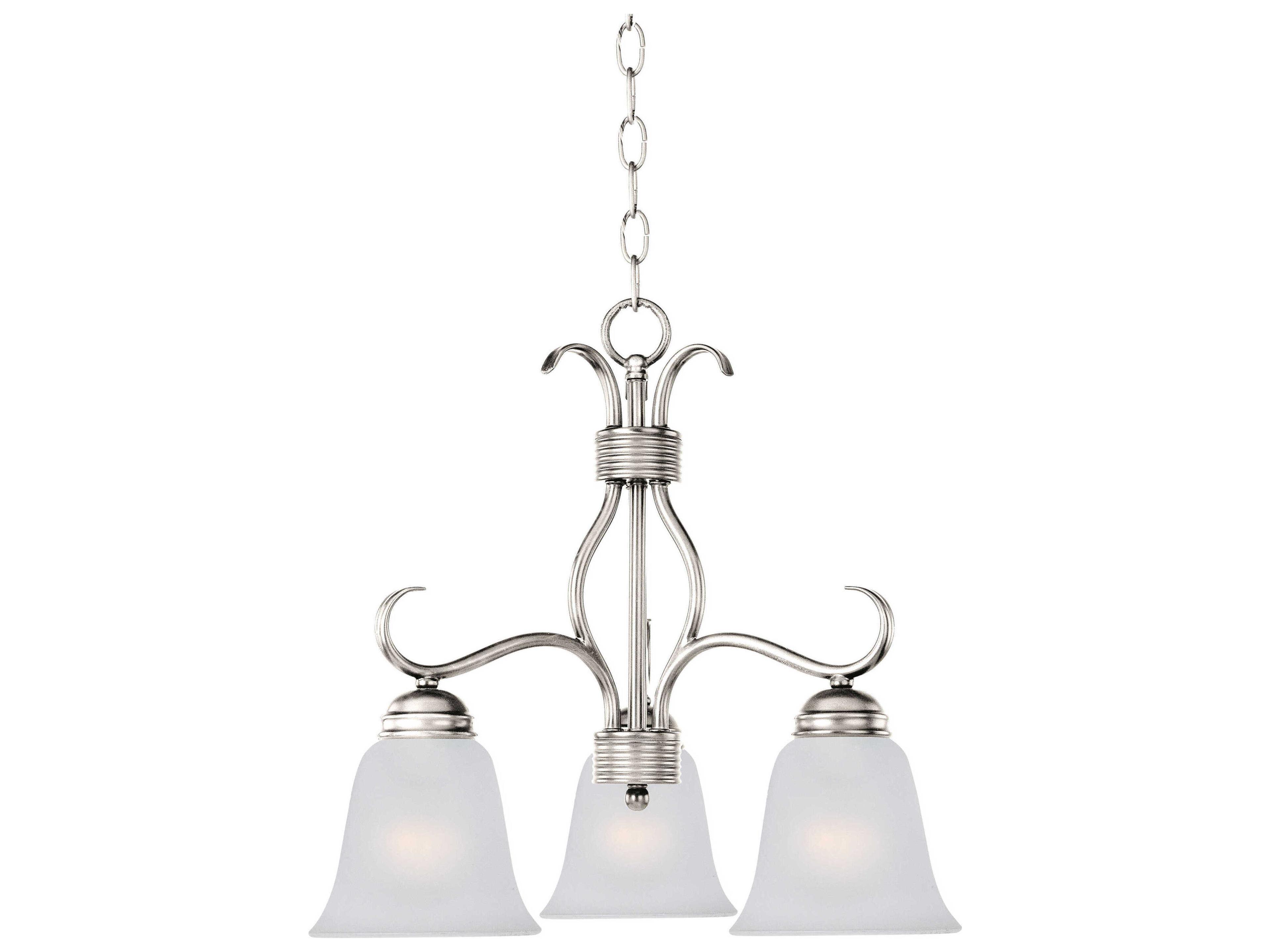 Basix 3-Light Satin Nickel Glass Bell Chandelier