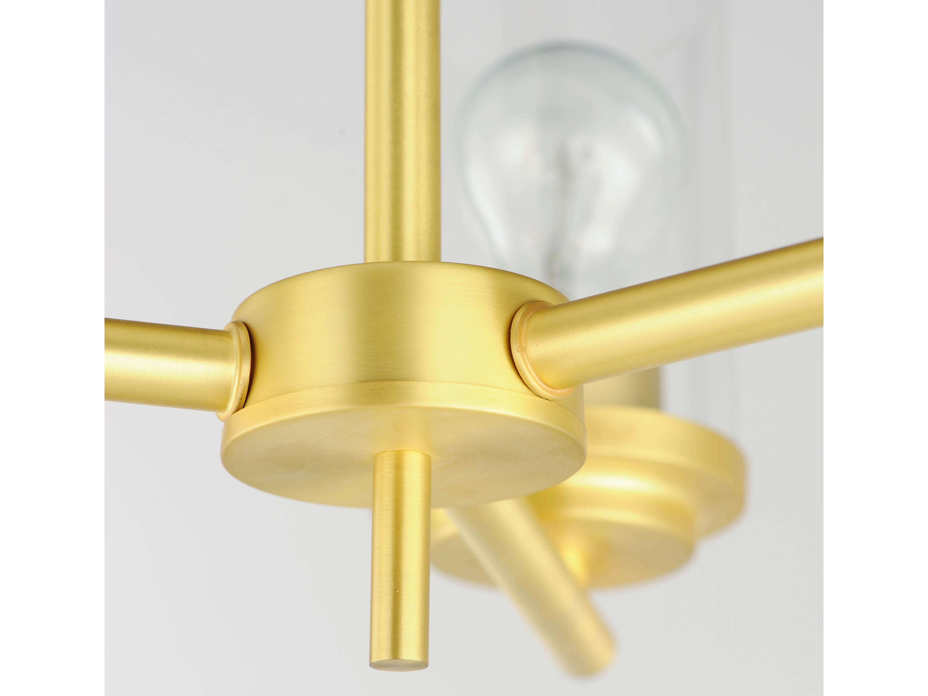 Maxim Lighting Corona 3-Light Satin Brass Glass Cylinder Chandelier