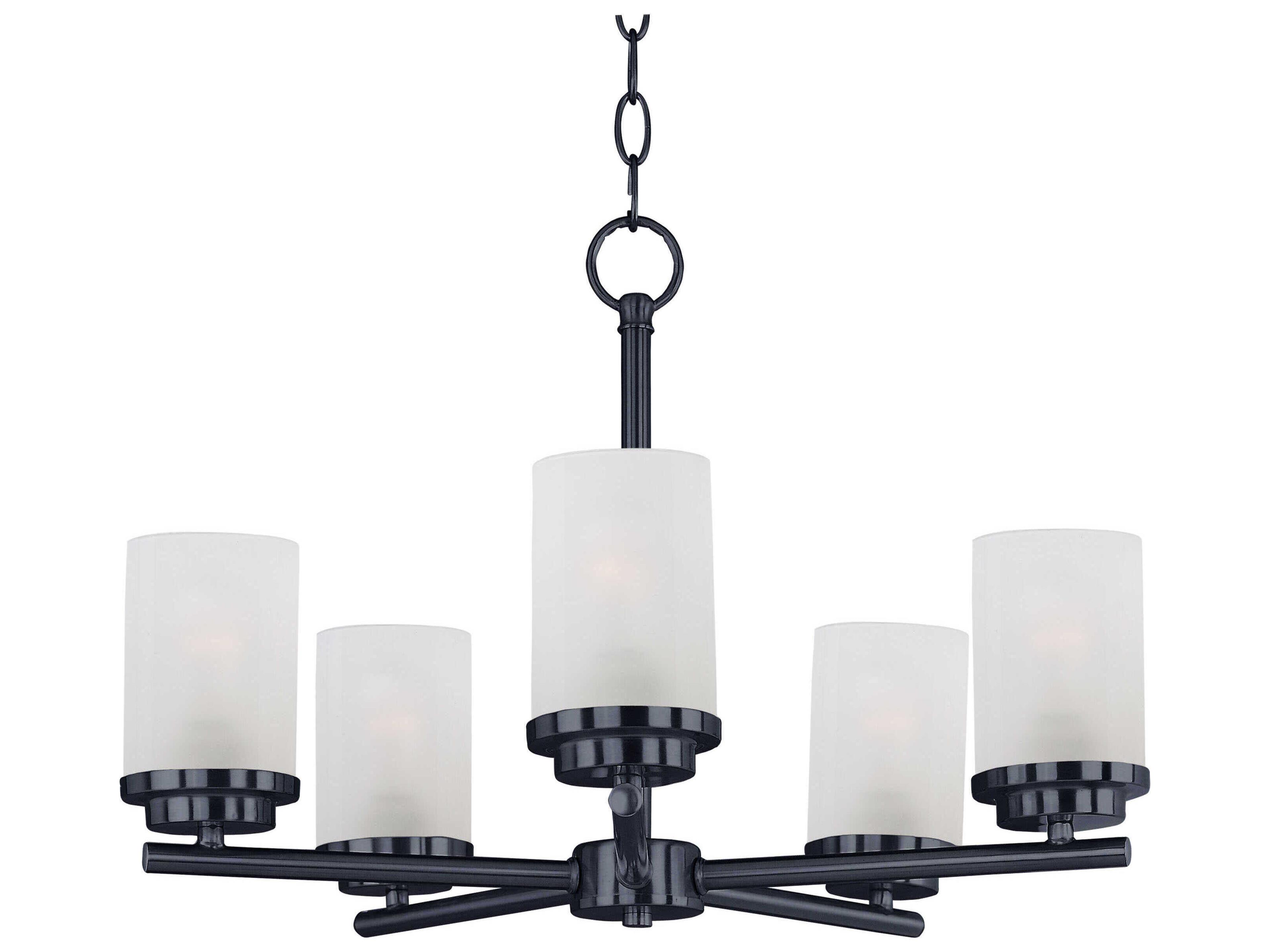 Corona 5-Light Black Glass Cylinder Chandelier