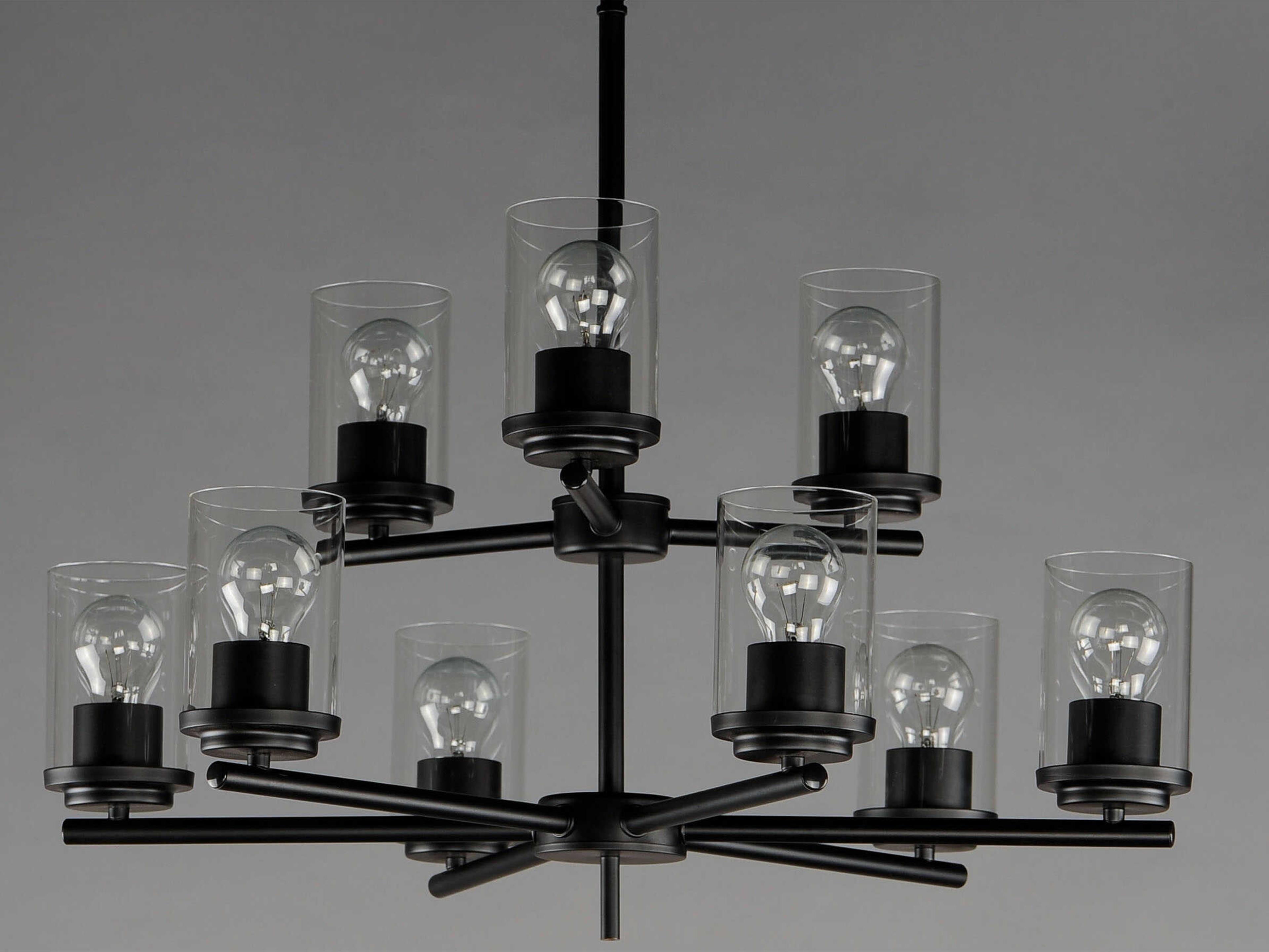 Maxim Lighting Corona 9-Light Black Glass Cylinder Chandelier