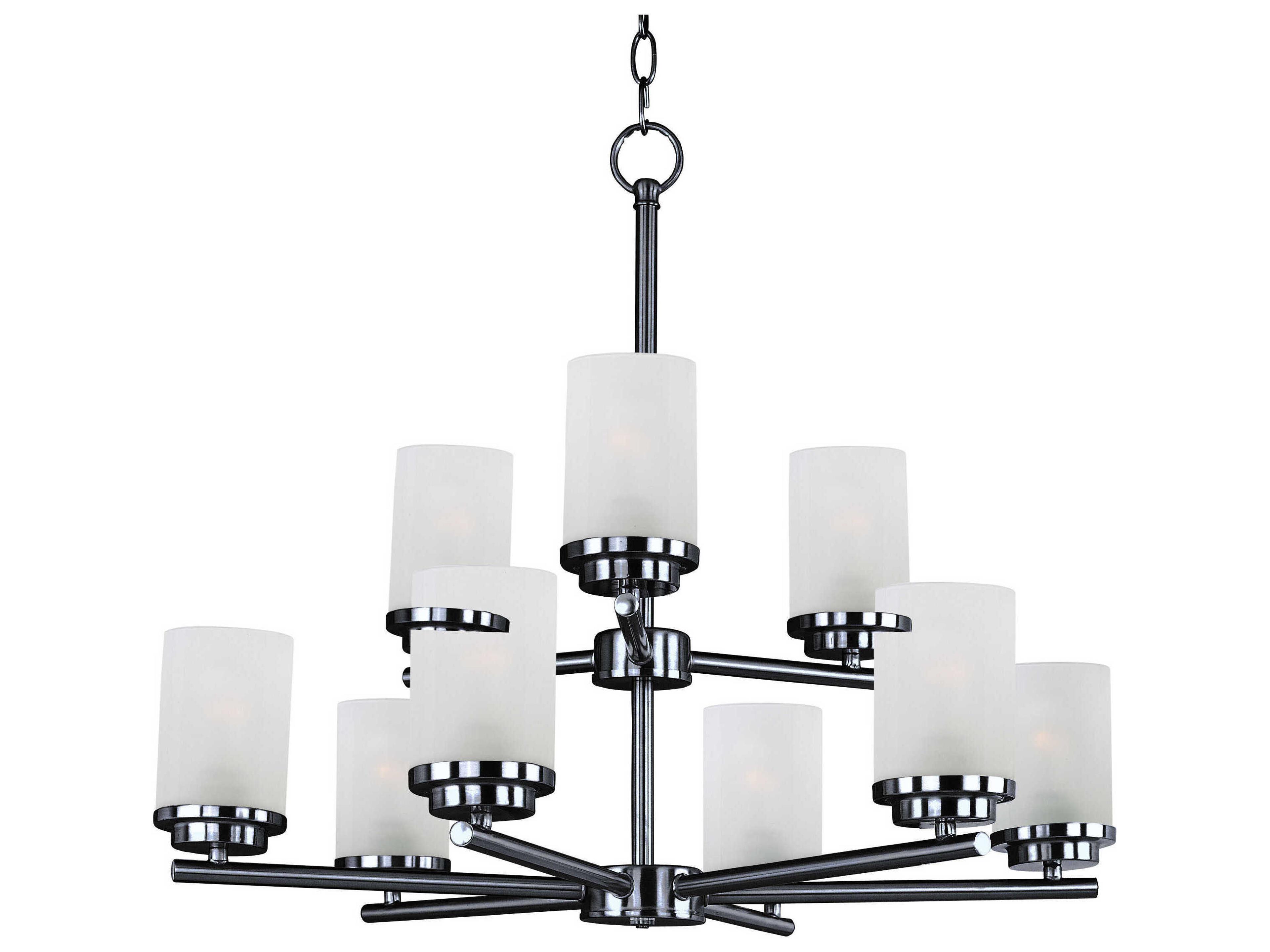 Corona 9-Light Black Glass Cylinder Chandelier
