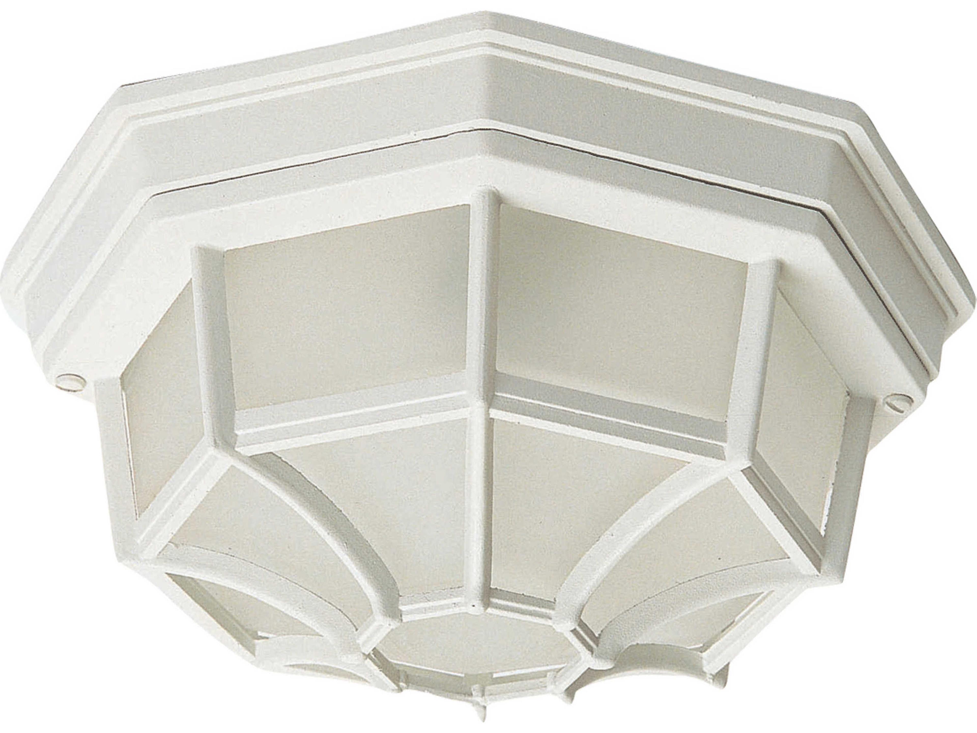 Crown Hill & Frosted Glass 2 - Light Outdoor Ceiling Light