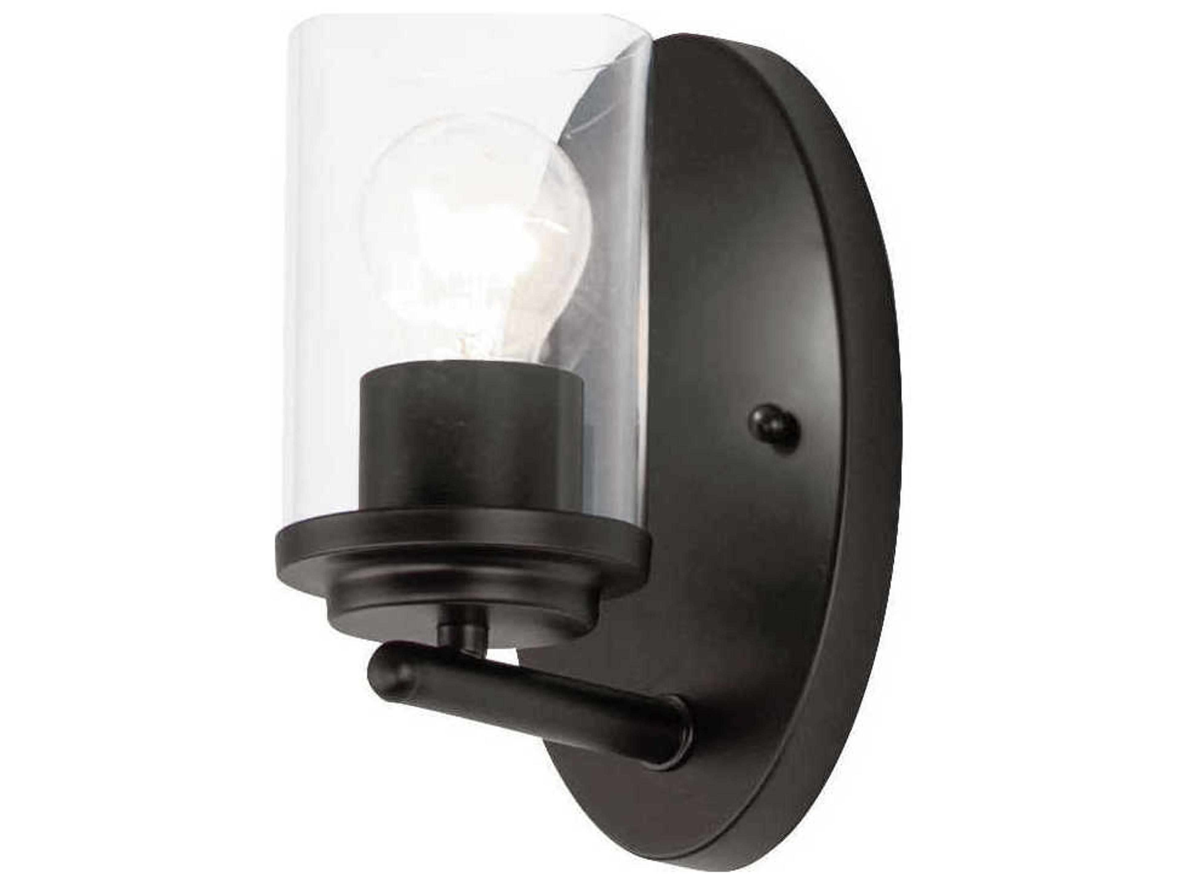 Corona 1-Light Black Glass Wall Sconce
