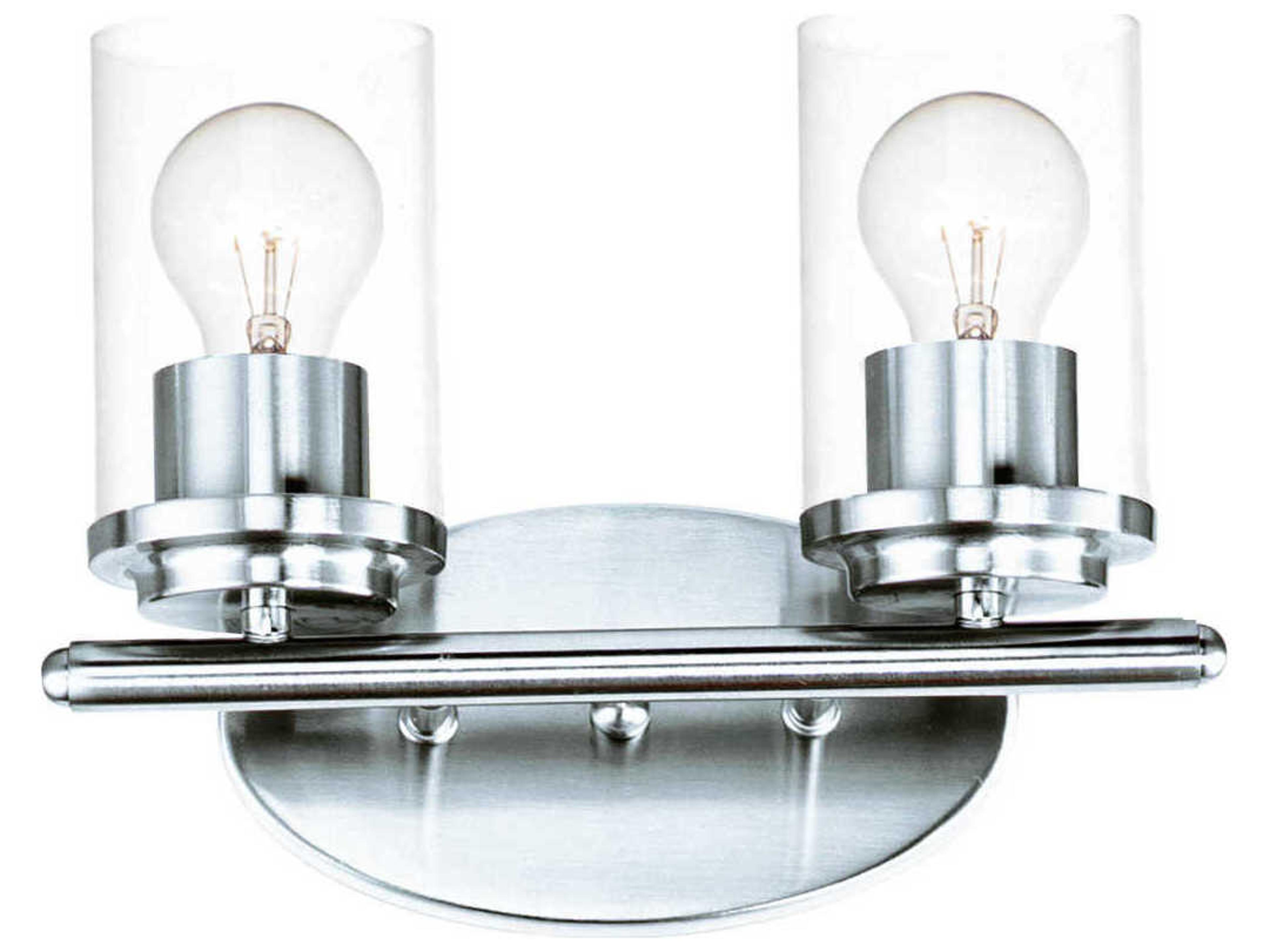 Corona 2-Light Polished Chrome Glass Vanity Light