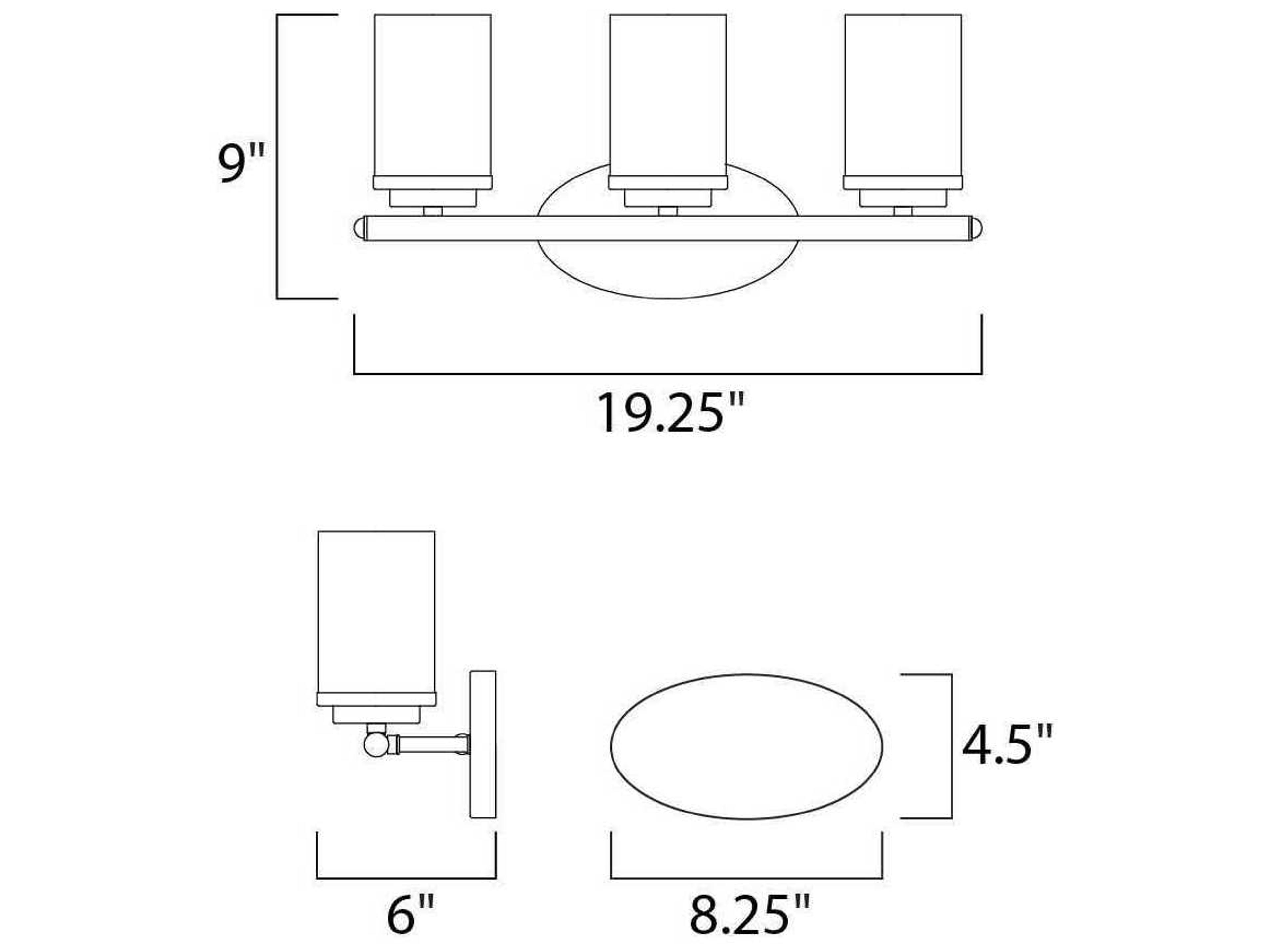 Maxim Lighting Corona 3-Light Satin Nickel Glass Vanity Light
