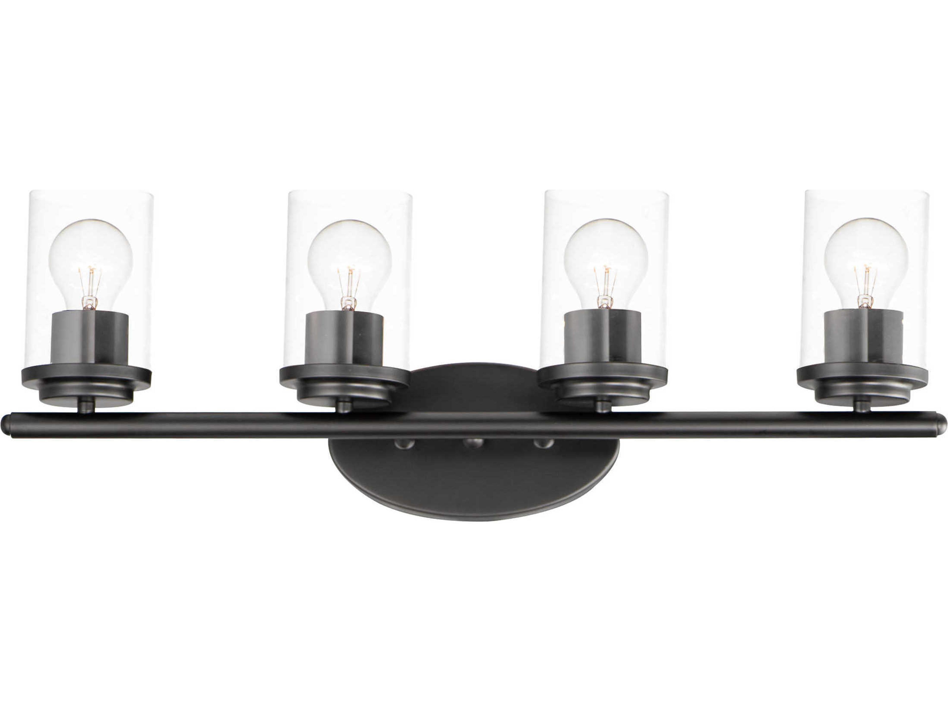 Corona 4-Light Black Glass Vanity Light