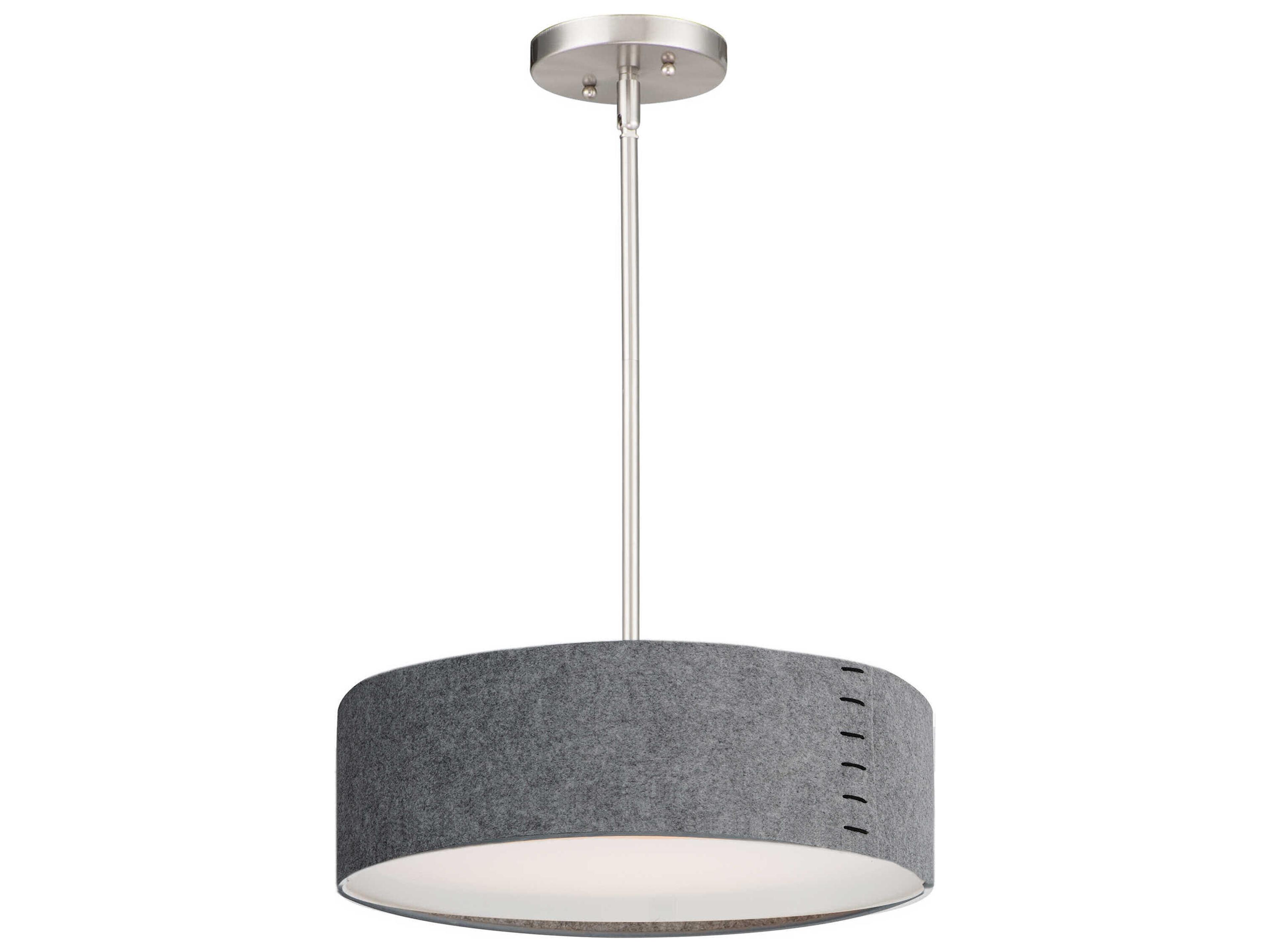 Prime 3-Light Satin Nickel LED Drum Pendant