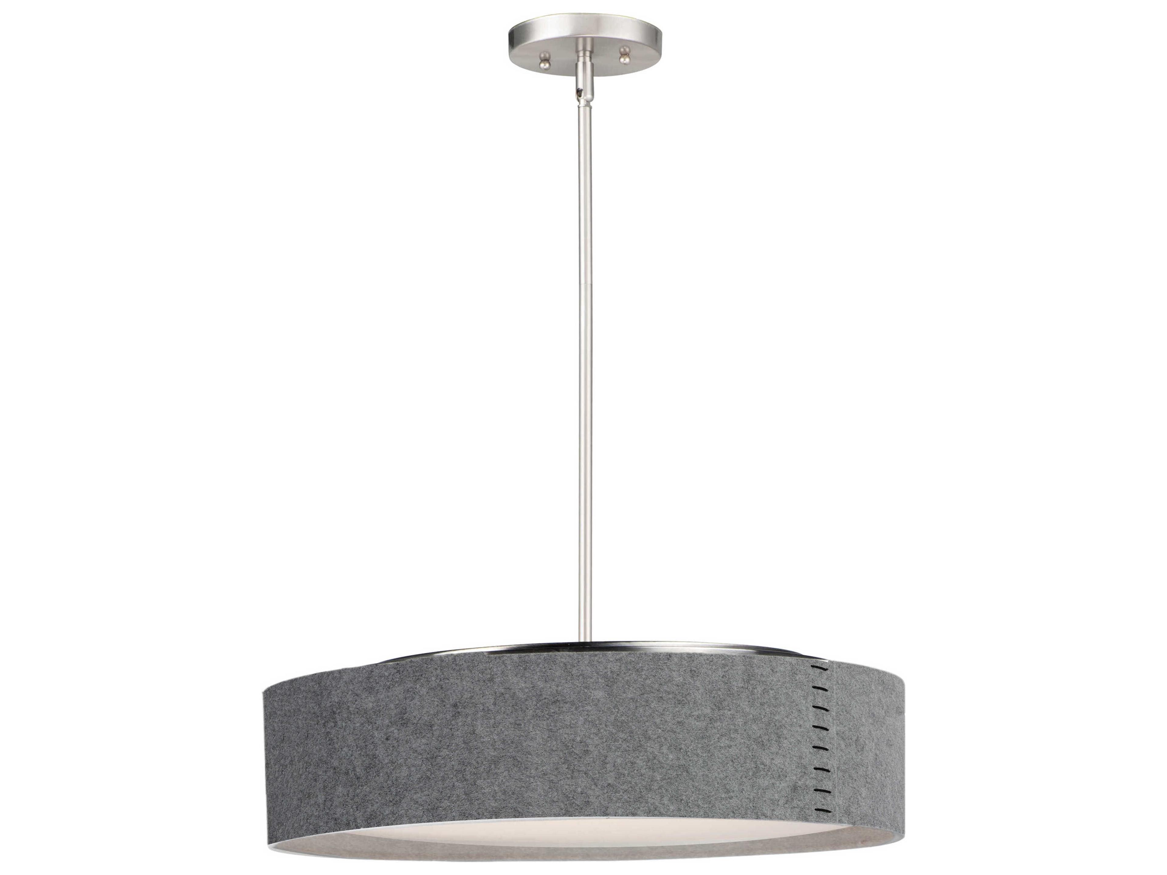 Prime 5-Light Satin Nickel Gray LED Drum Pendant