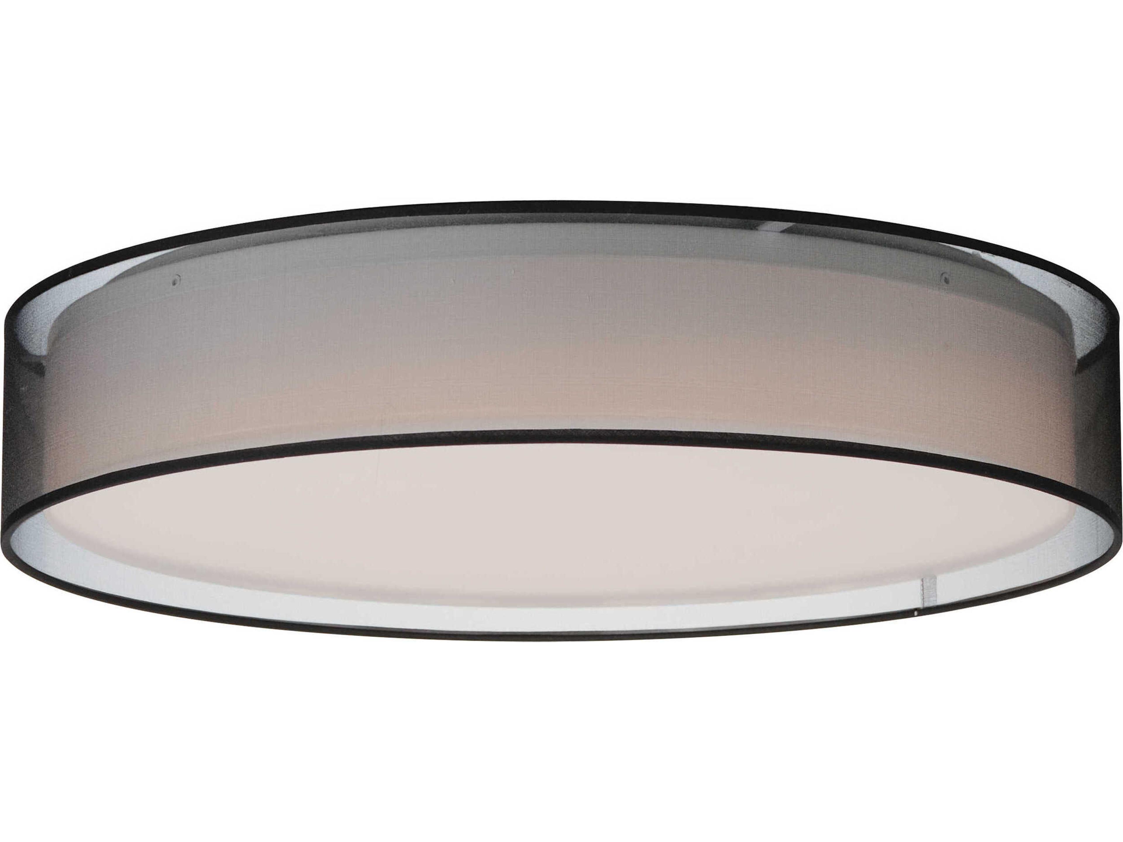 Prime 1-Light Black Organza LED Drum Flush Mount