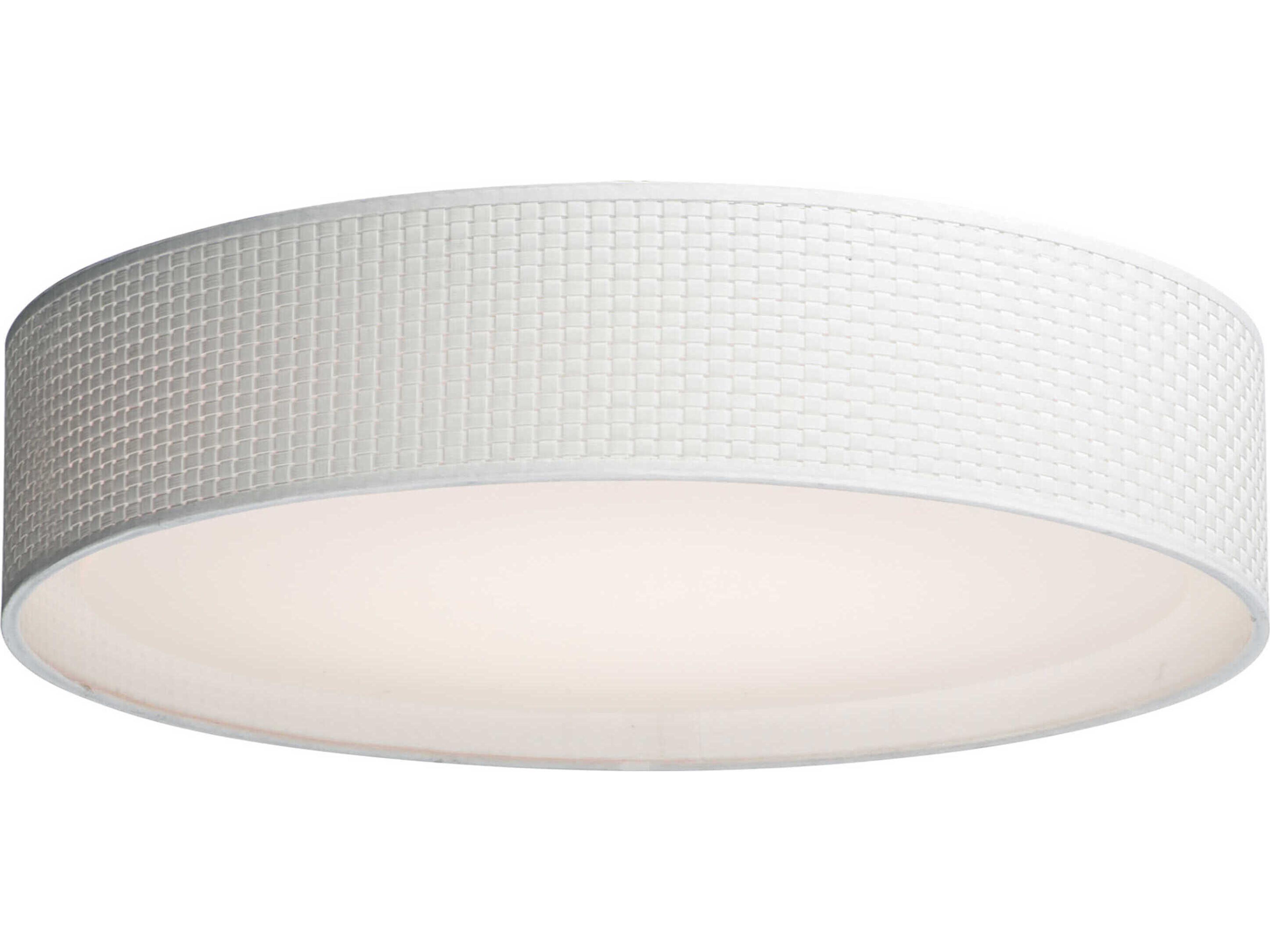 Prime 1-Light White Weave LED Drum Flush Mount
