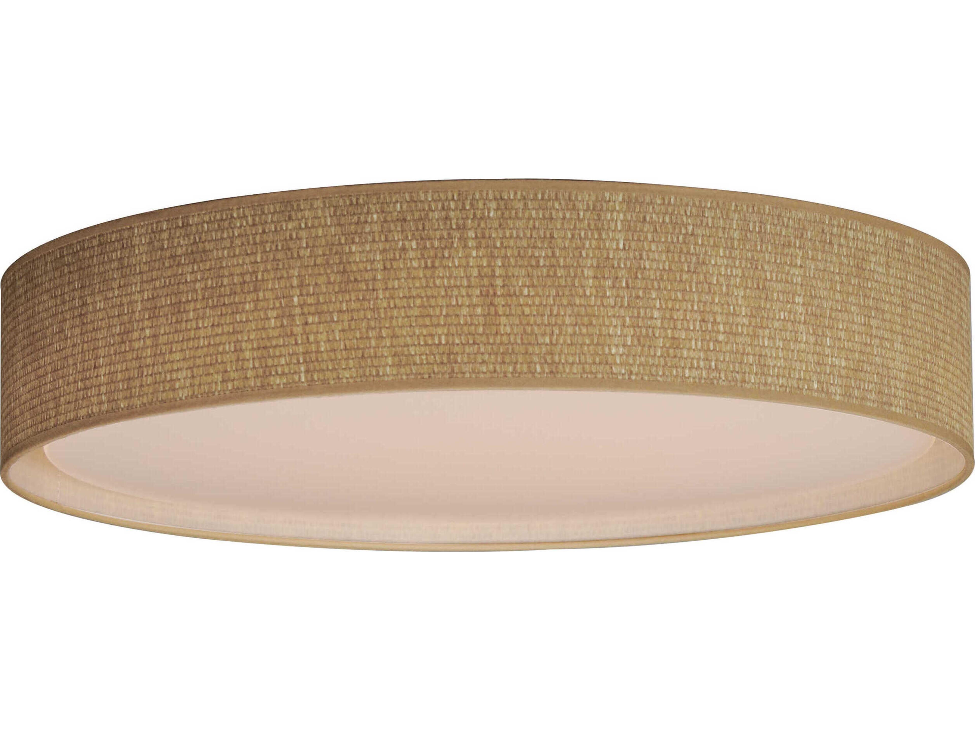 Prime 1-Light Grasscloth Brown LED Drum Flush Mount