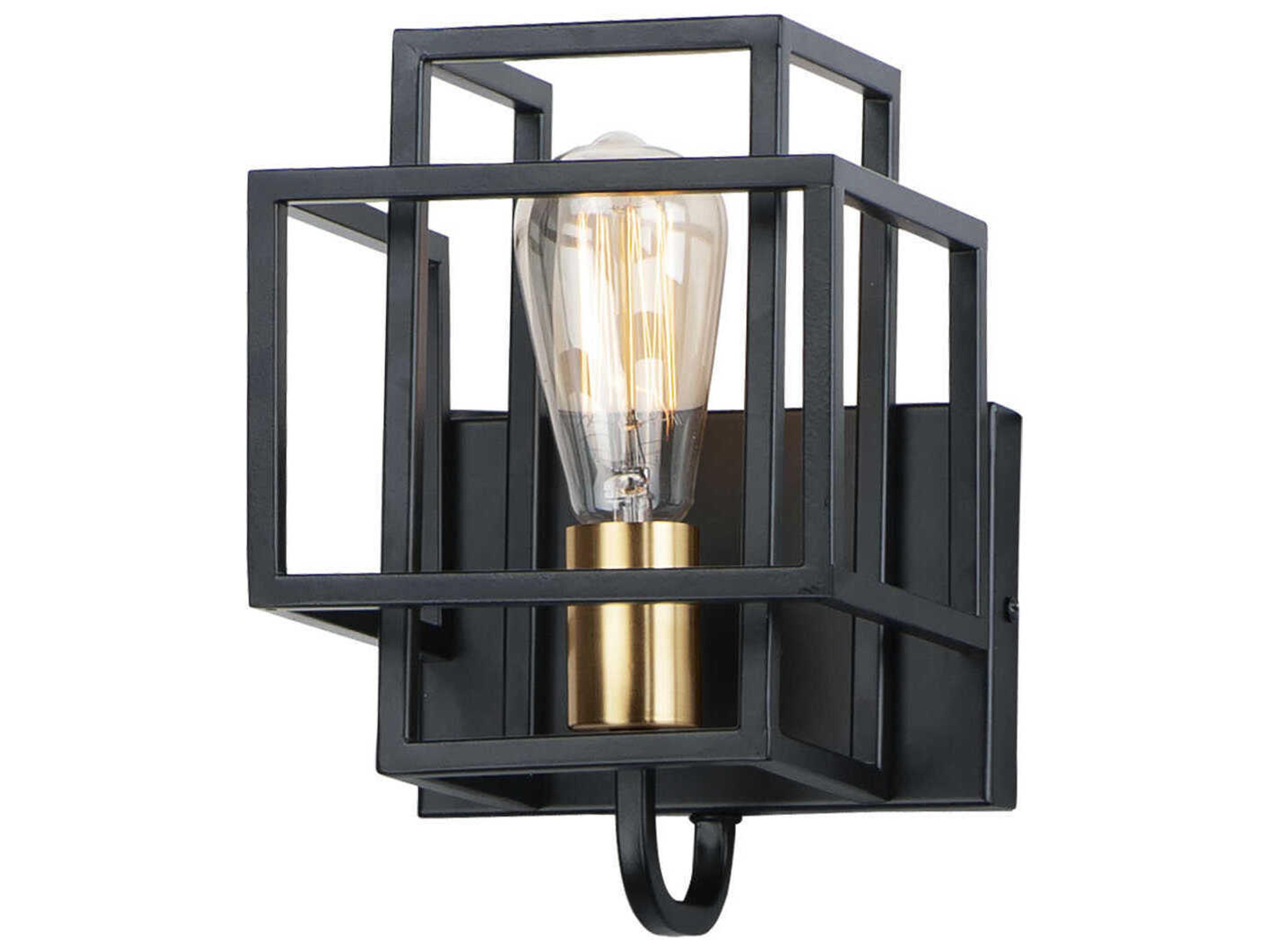 Liner 1-Light Black Satin Brass Wall Sconce