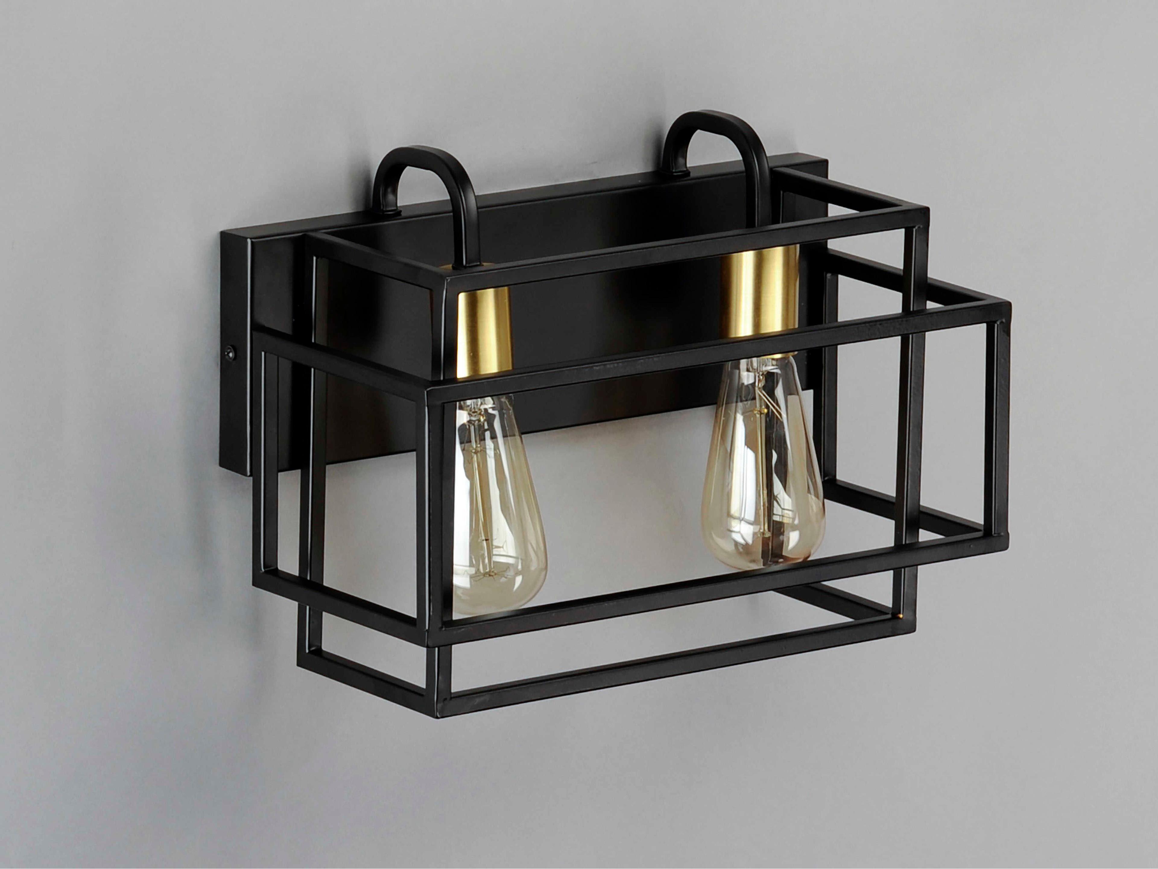 Maxim Lighting Liner 2-Light Black Satin Brass Vanity Light