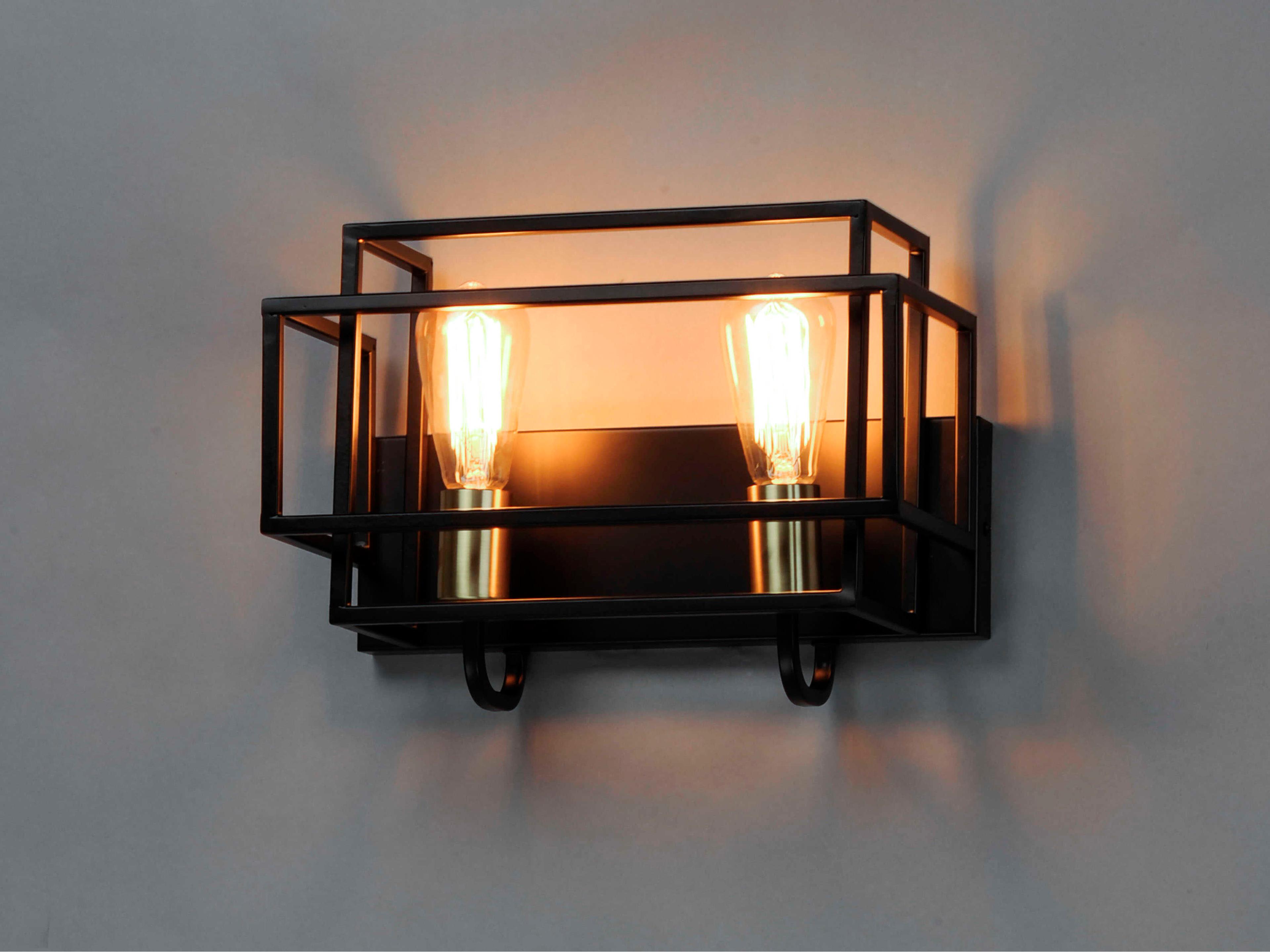 Maxim Lighting Liner 2-Light Black Satin Brass Vanity Light