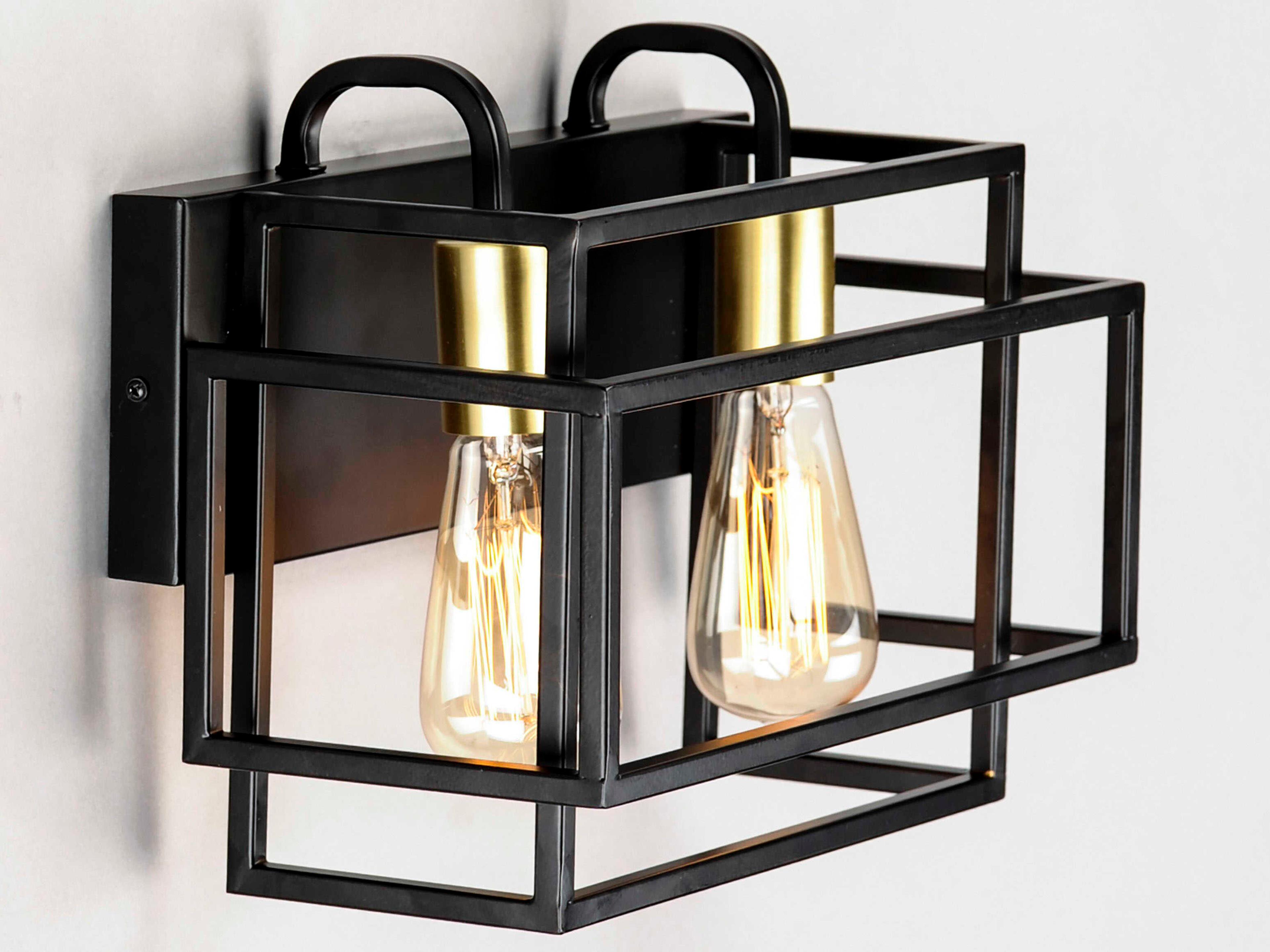 Maxim Lighting Liner 2-Light Black Satin Brass Vanity Light