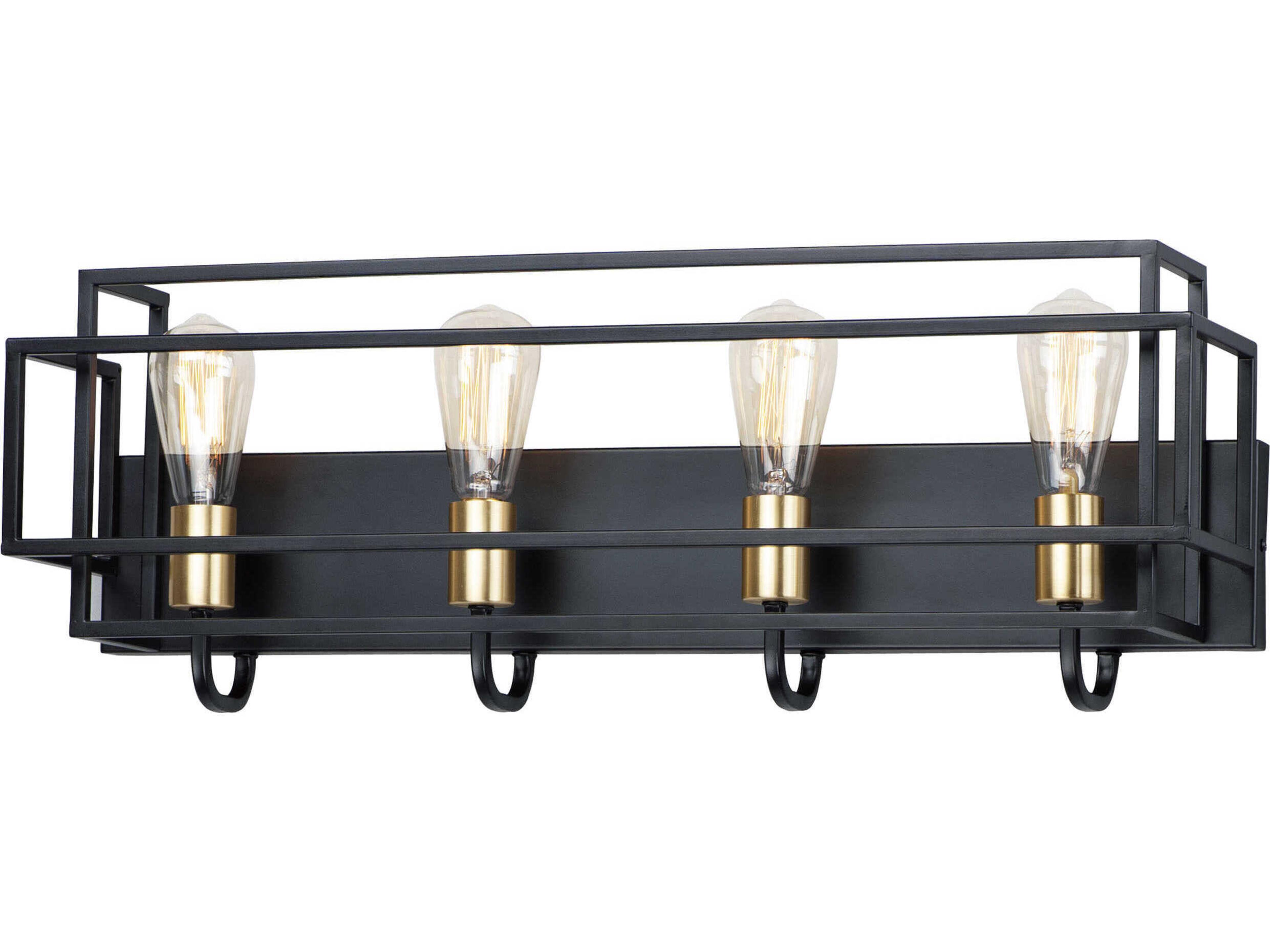 Liner 4-Light Black Satin Brass Vanity Light