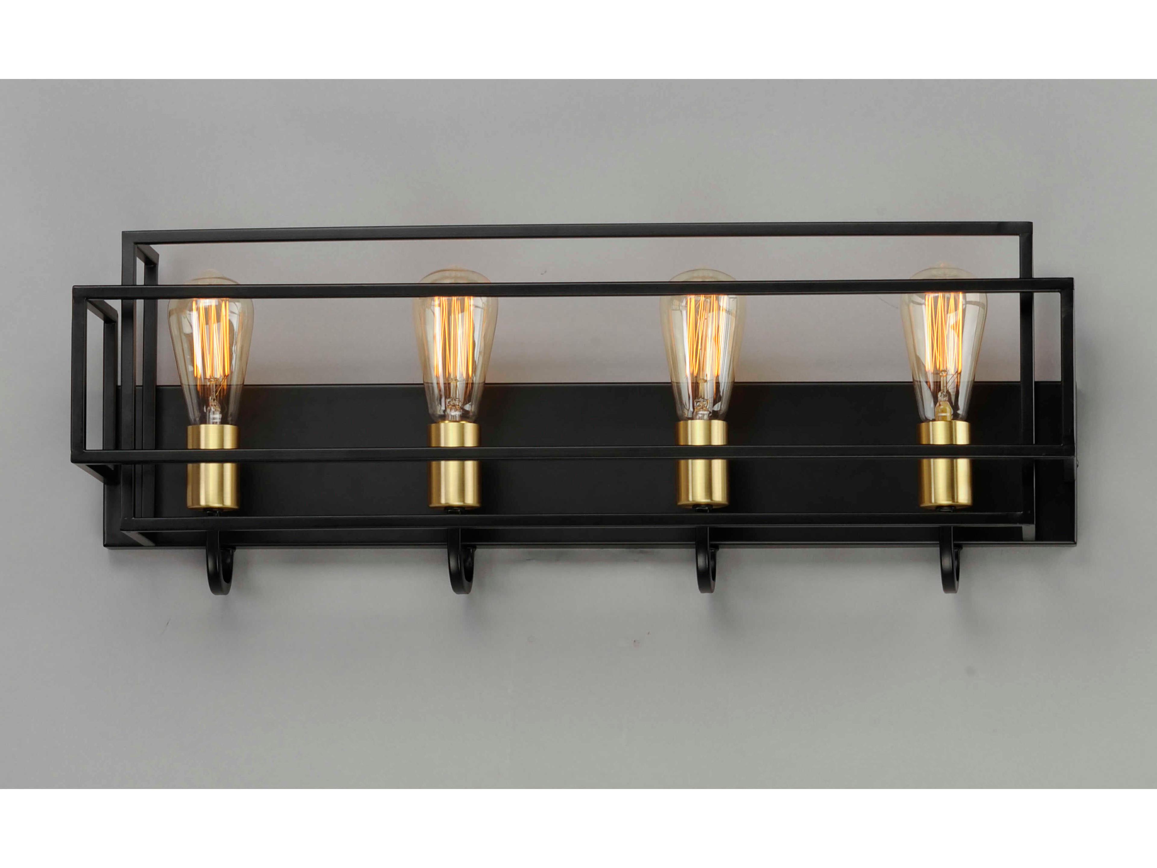 Maxim Lighting Liner 4-Light Black Satin Brass Vanity Light