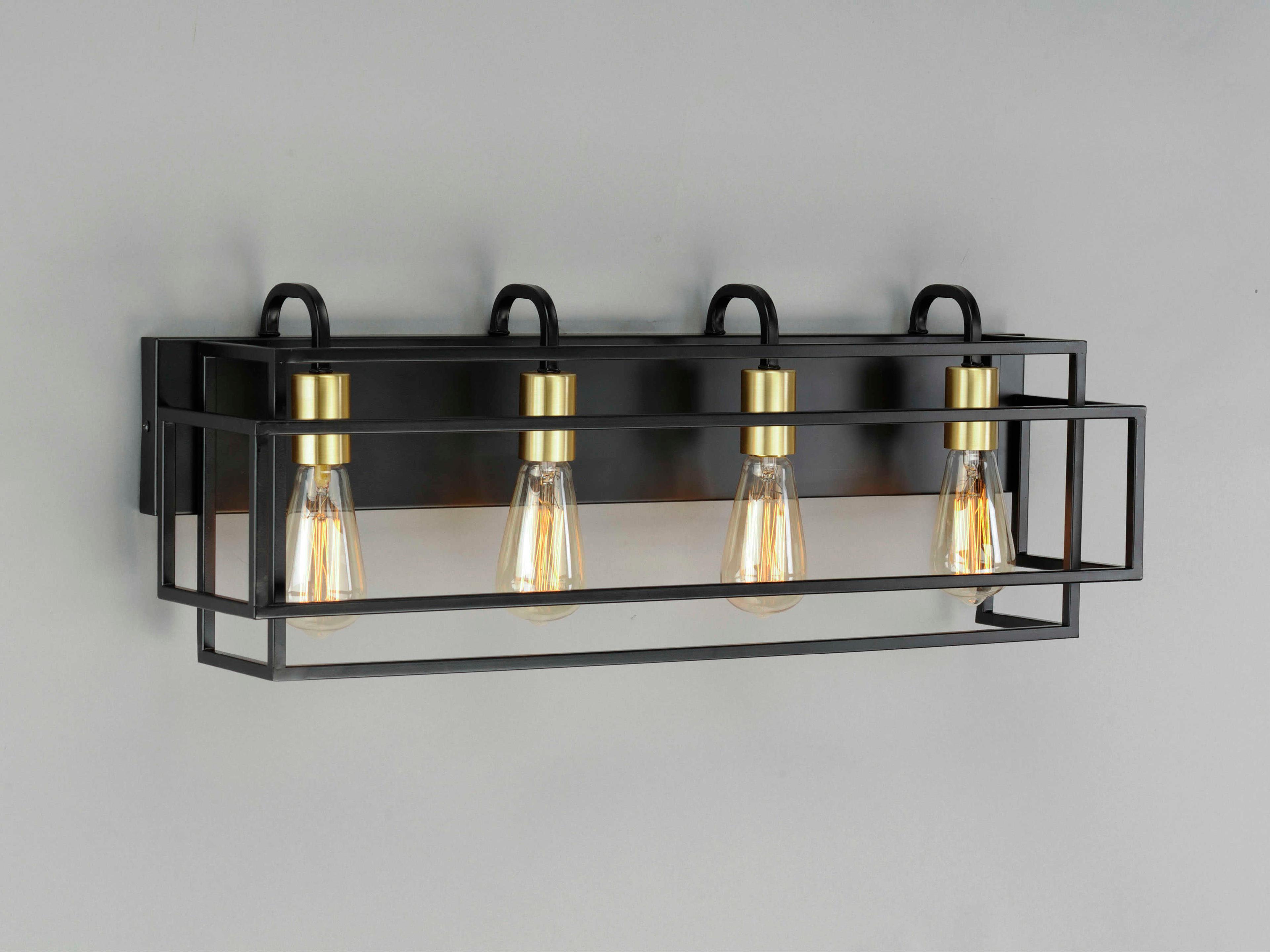 Maxim Lighting Liner 4-Light Black Satin Brass Vanity Light