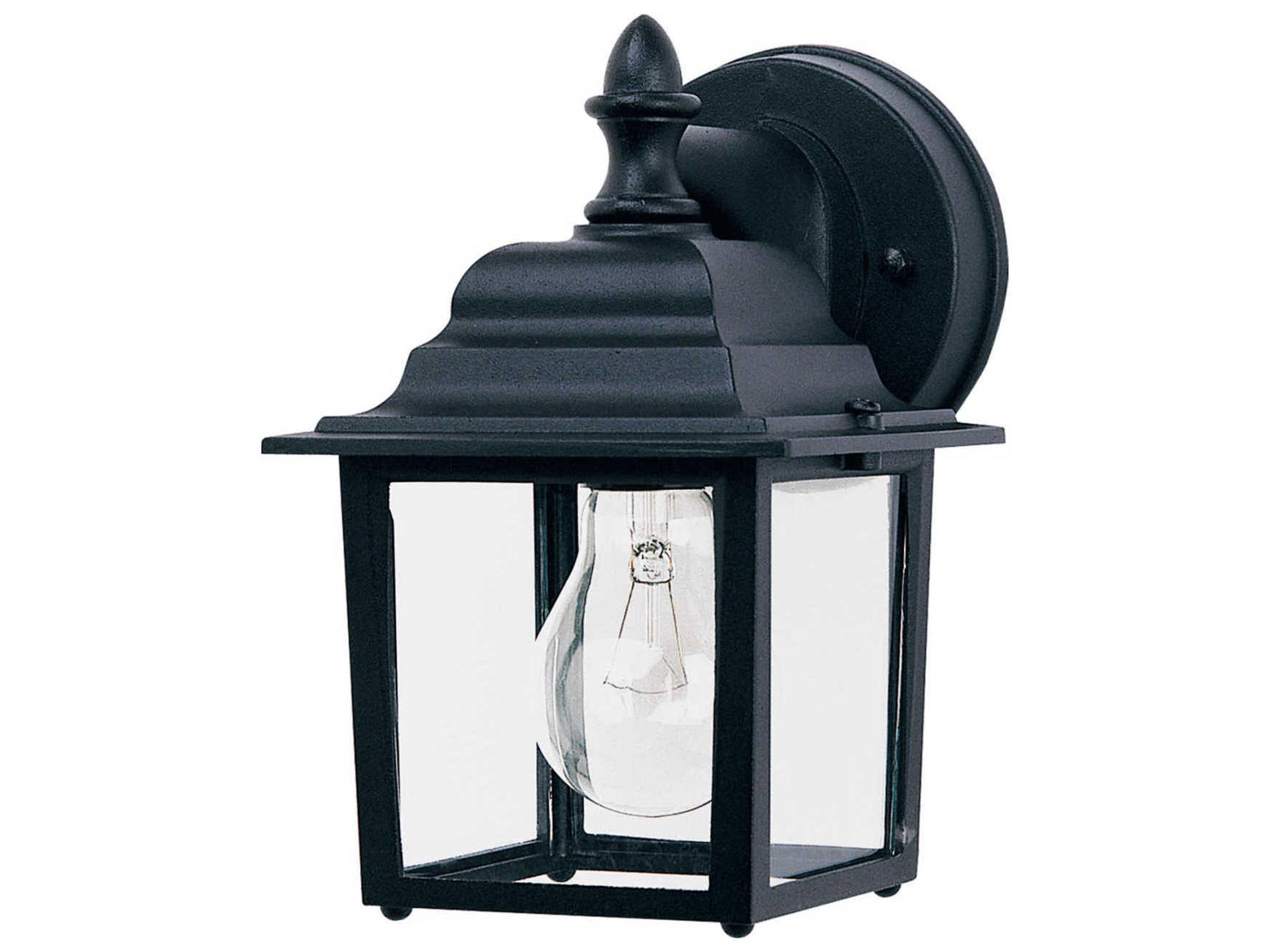 Builder Cast Black & Clear Glass Outdoor Wall Light