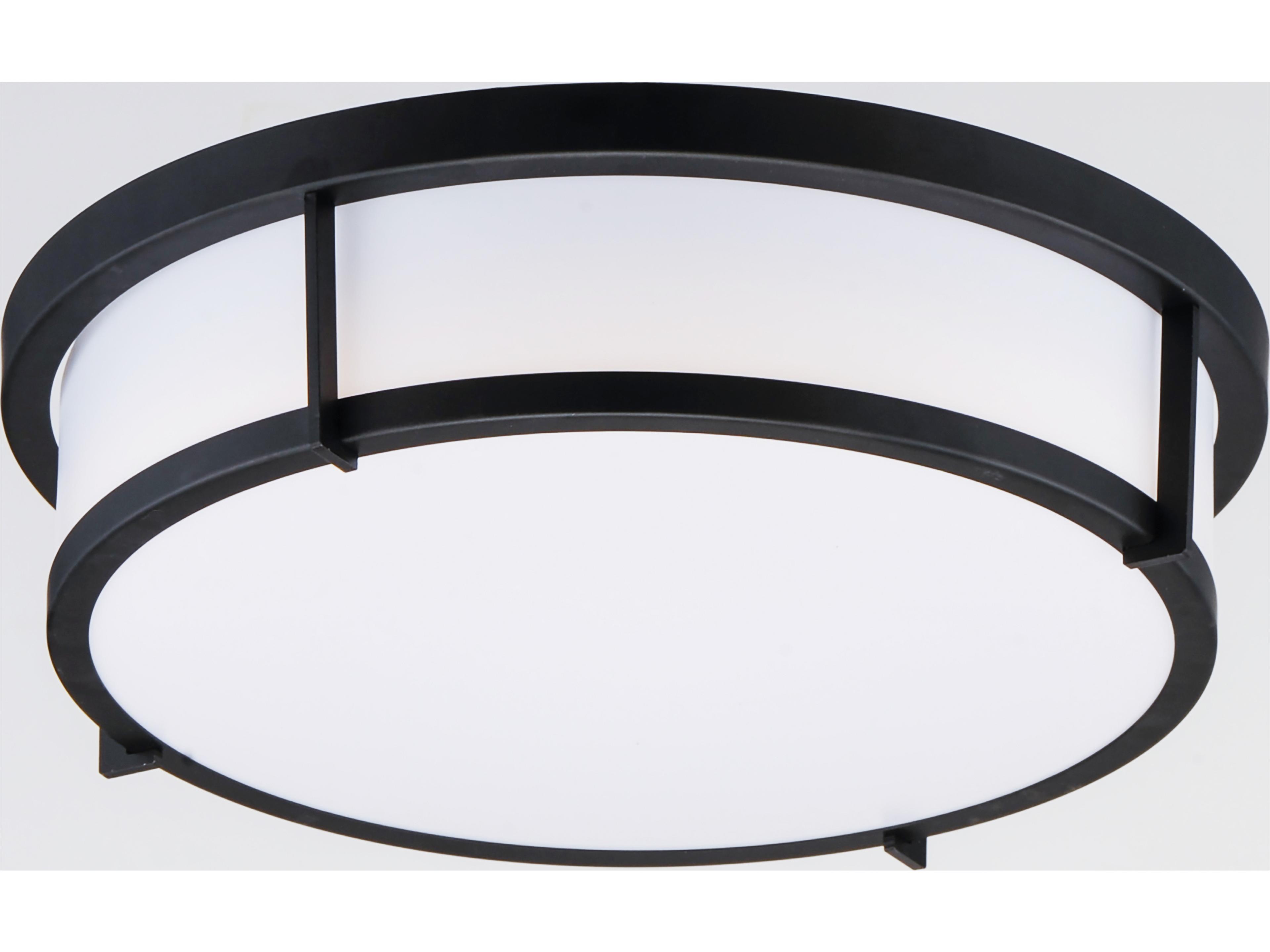 Maxim Lighting Rogue 2-Light Black Drum Flush Mount