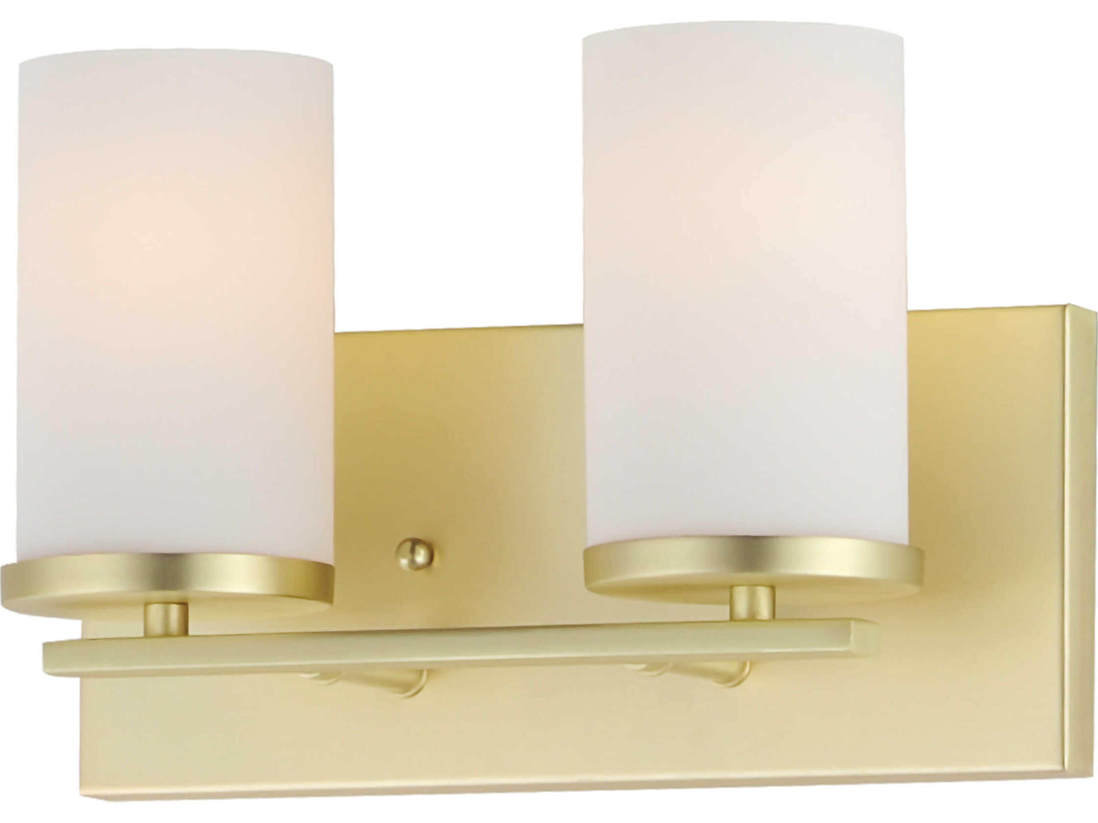 Lateral 2-Light Satin Brass Vanity Light