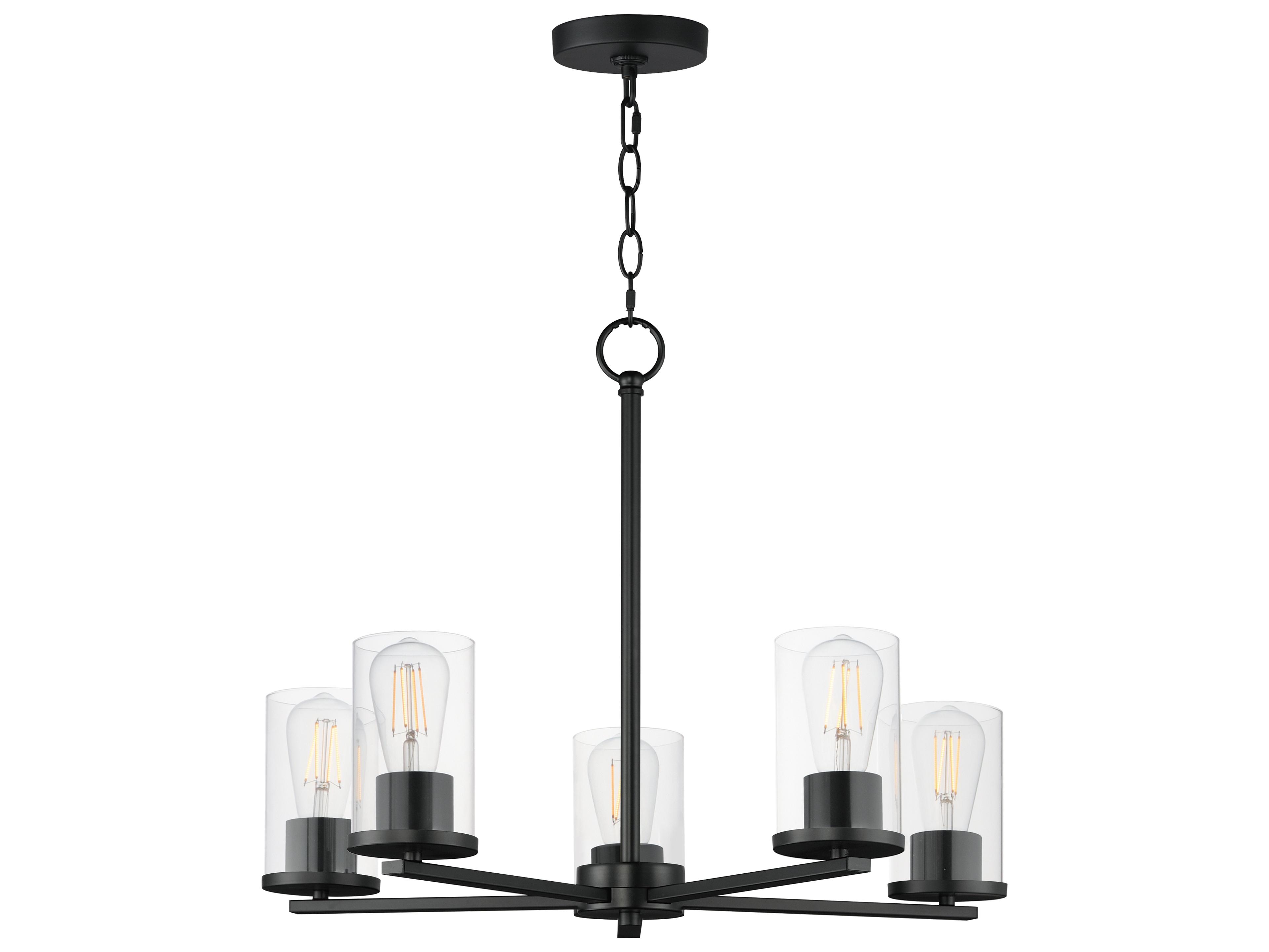 Lateral 5- Light Black Chandelier