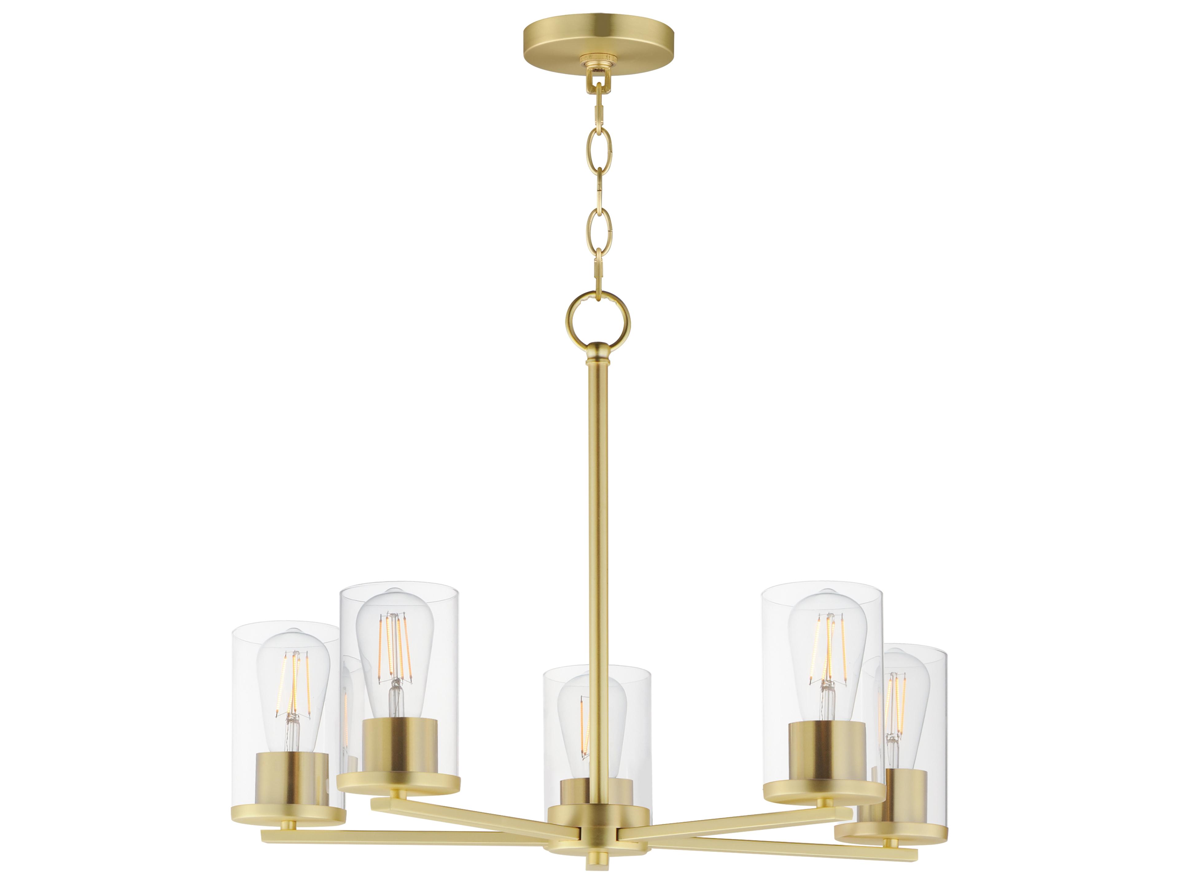 Lateral 5- Light Satin Brass Chandelier